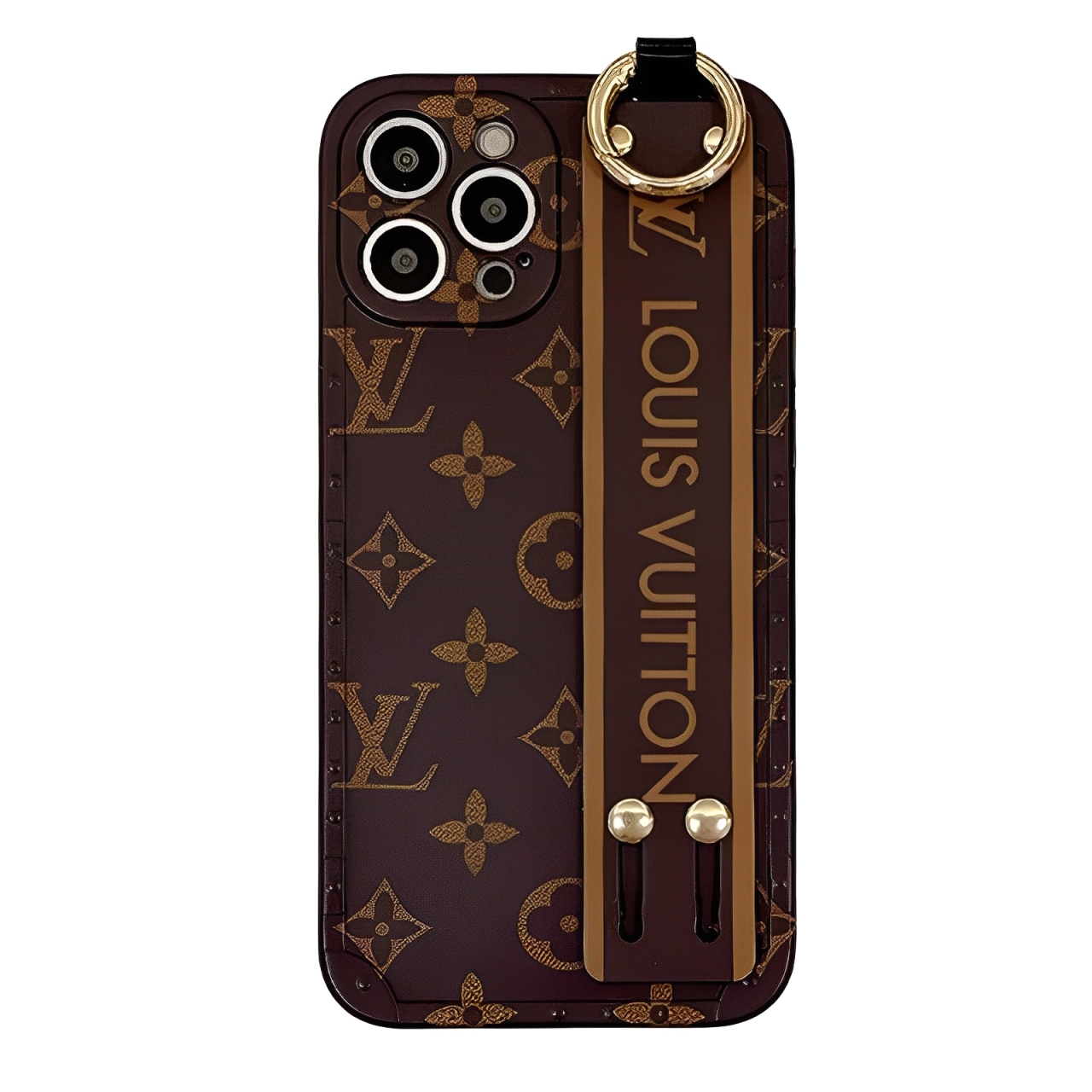 Leather Monogram iPhone Case With Holder