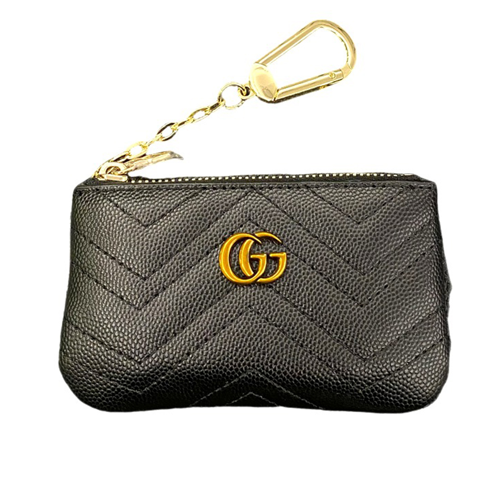 [Copy]Classic Luxury Leather Wallet Card Holder Metal floral decoration