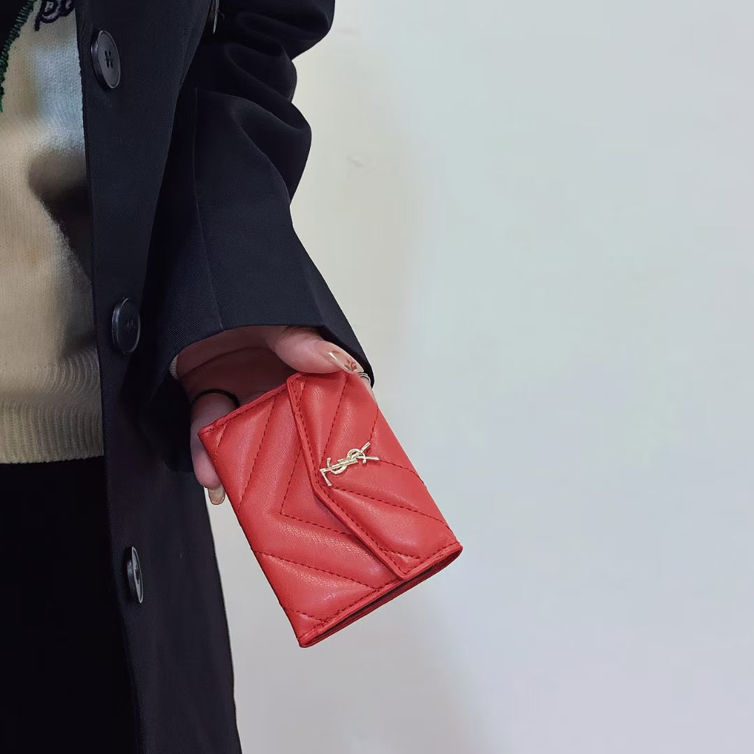 YSL Leather Wallet Card Holder-BELKCASE