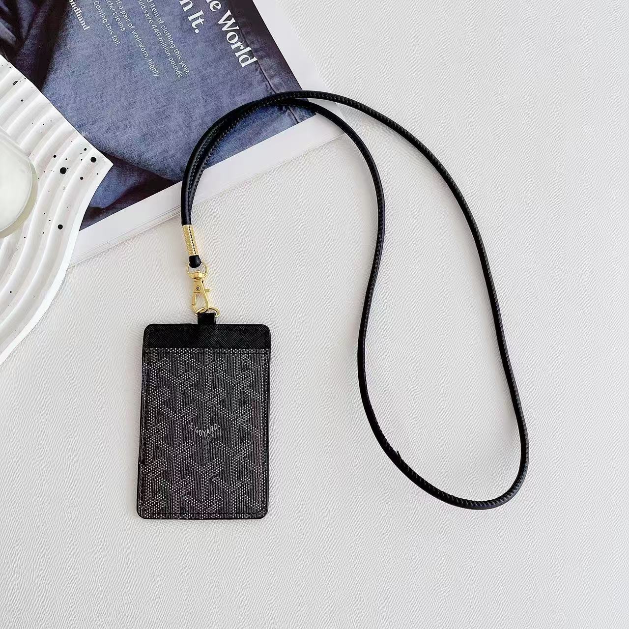 Leather Wallet Card Holder Necklace