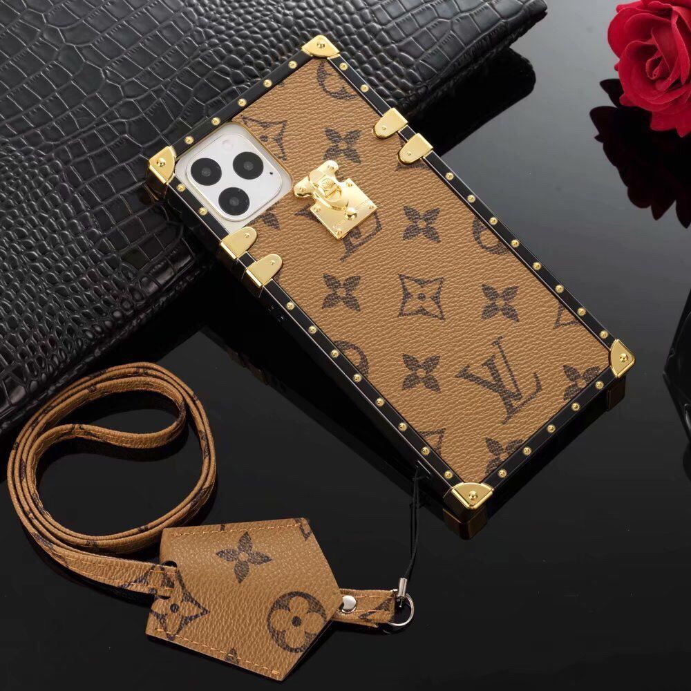 Louis Vuitton Monogram Leather Square iPhone Case with Bracelet