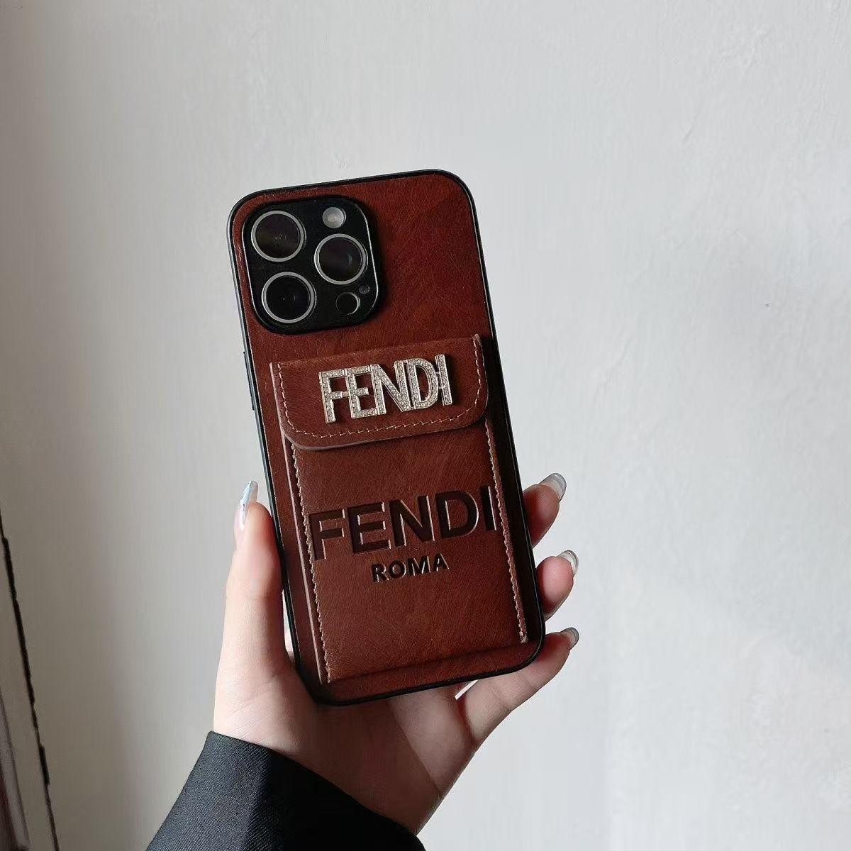Fendi Leather iPhone Wallet Case