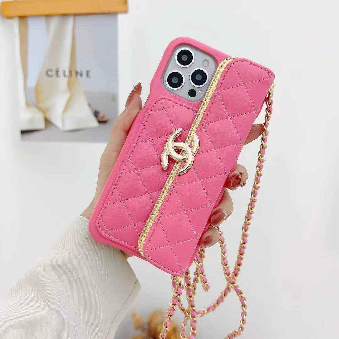 Leather iPhone Wallet Case With Crossbody Strap