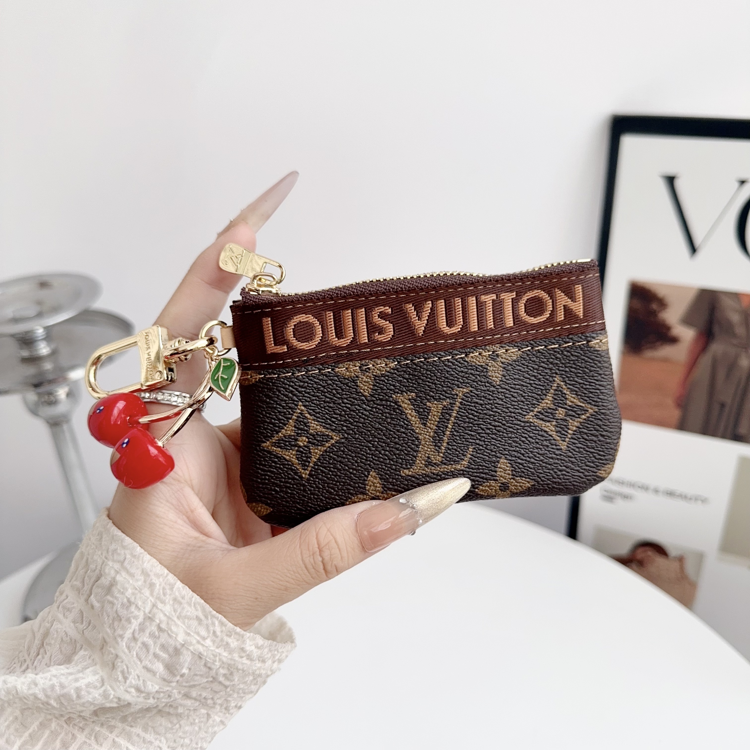 Louis Vuitton Cherry Luxury Leather Coin Purse