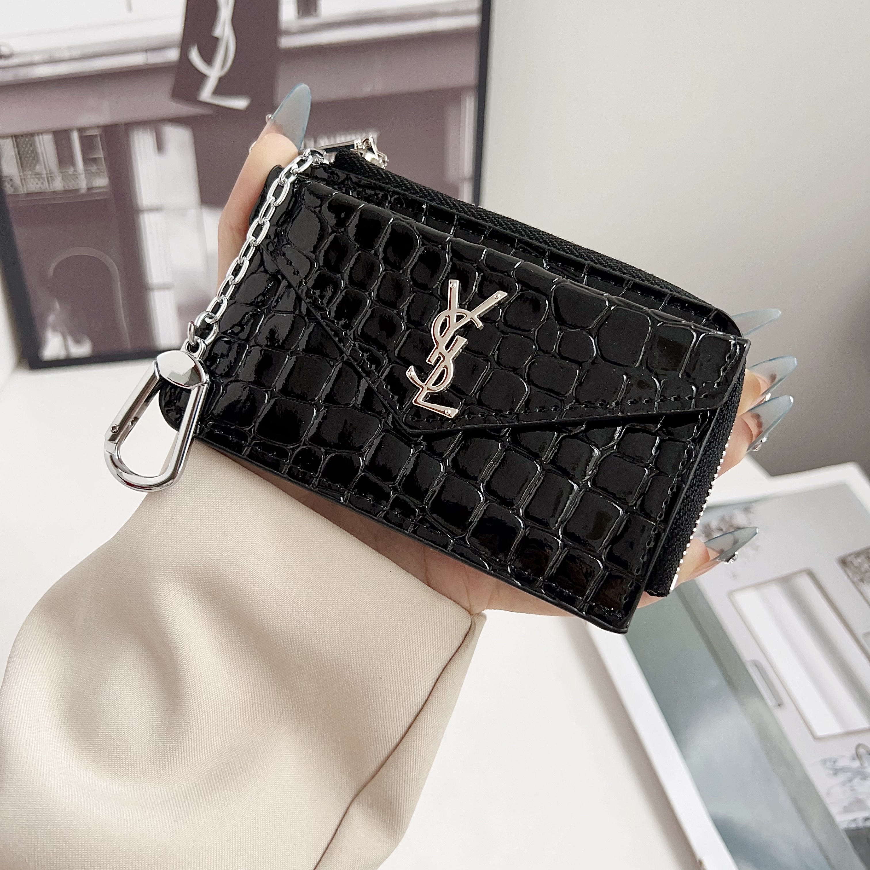 YSL Luxury Leather Coin Purse