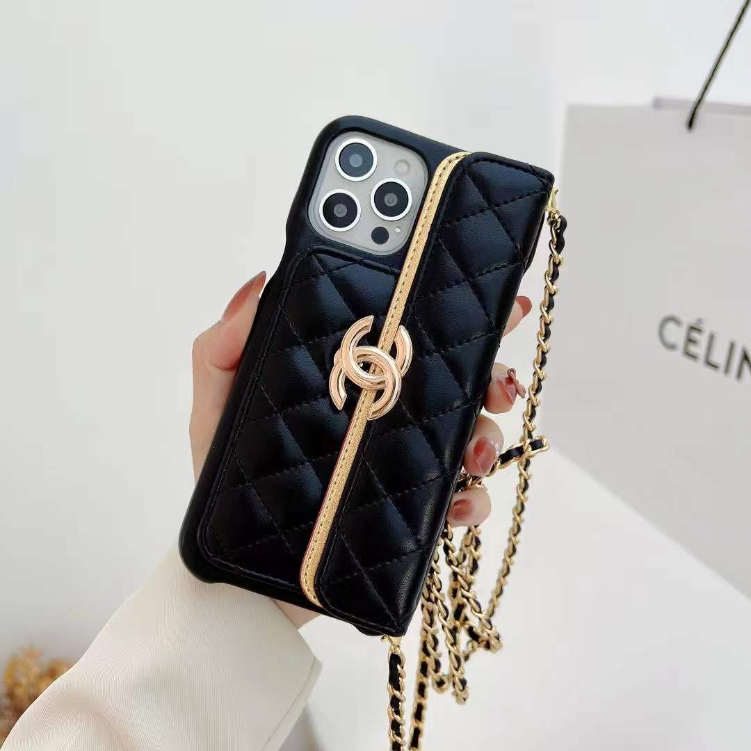 Leather iPhone Wallet Case With Crossbody Strap