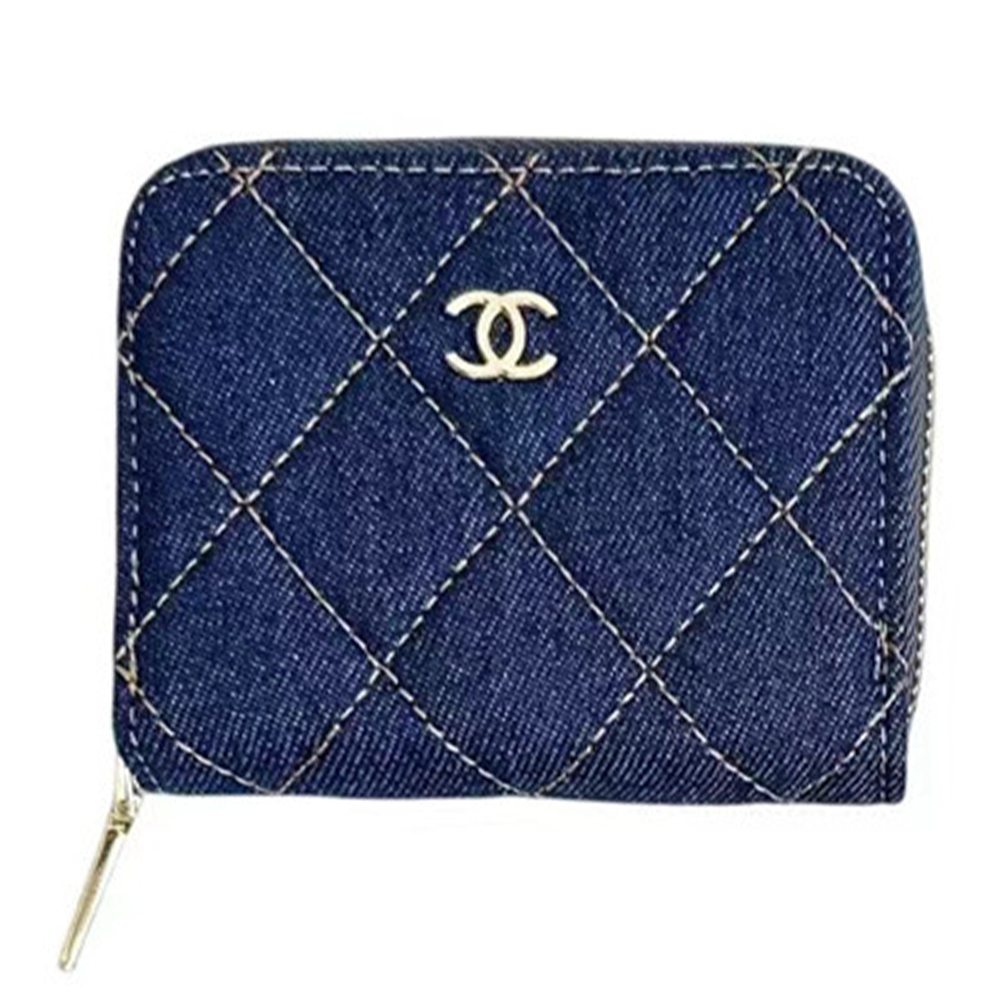 Trendy Denim Coin Purse with Zipper