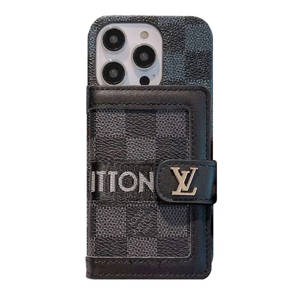 Monogram Leather iPhone Wallet Case With Crossbody Strap