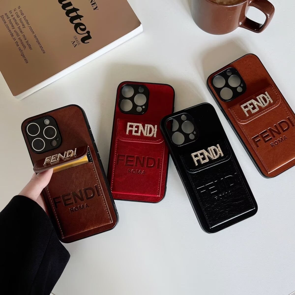 Fendi Leather iPhone Wallet Case