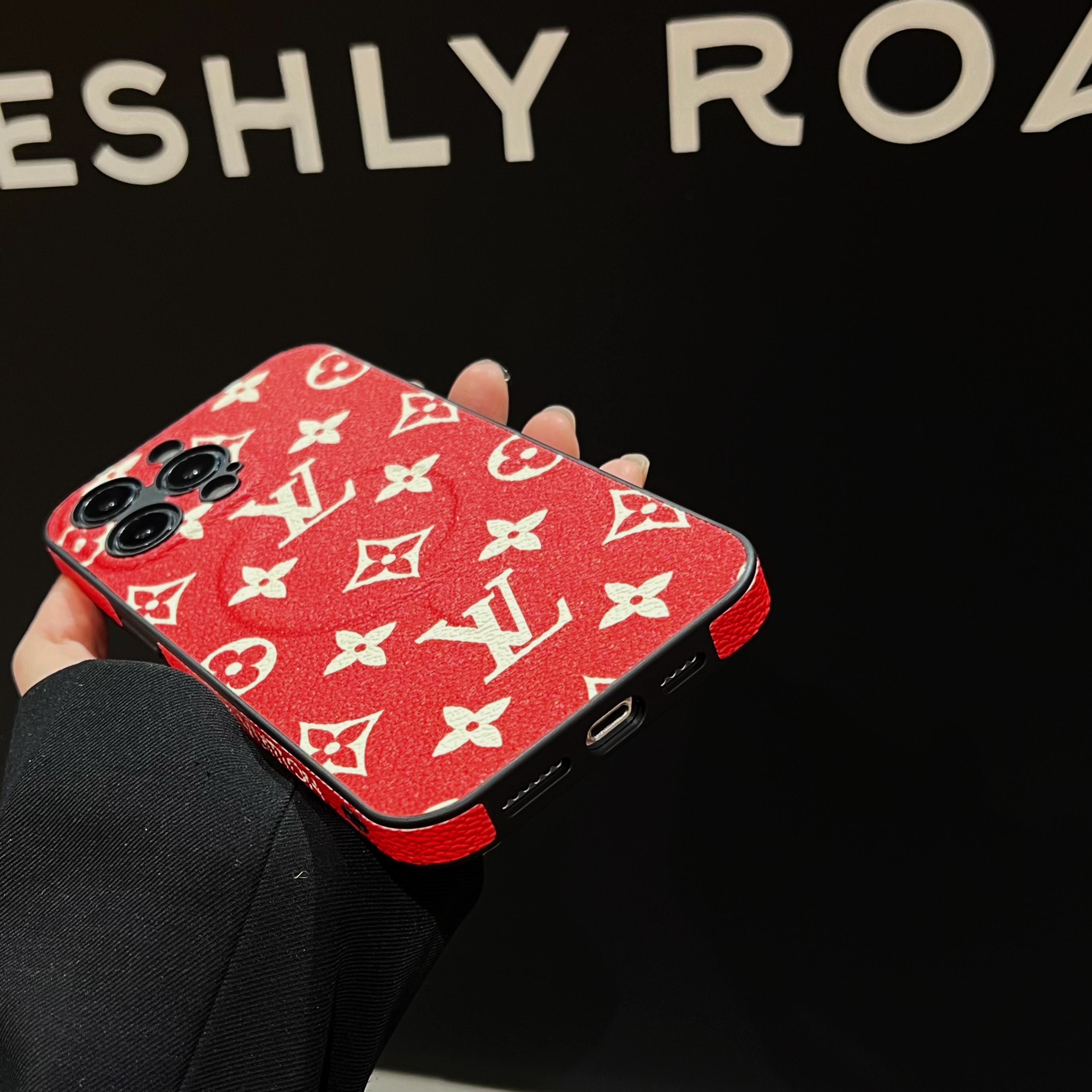 Louis Vuitton Red Leather Magsafe iPhone Case