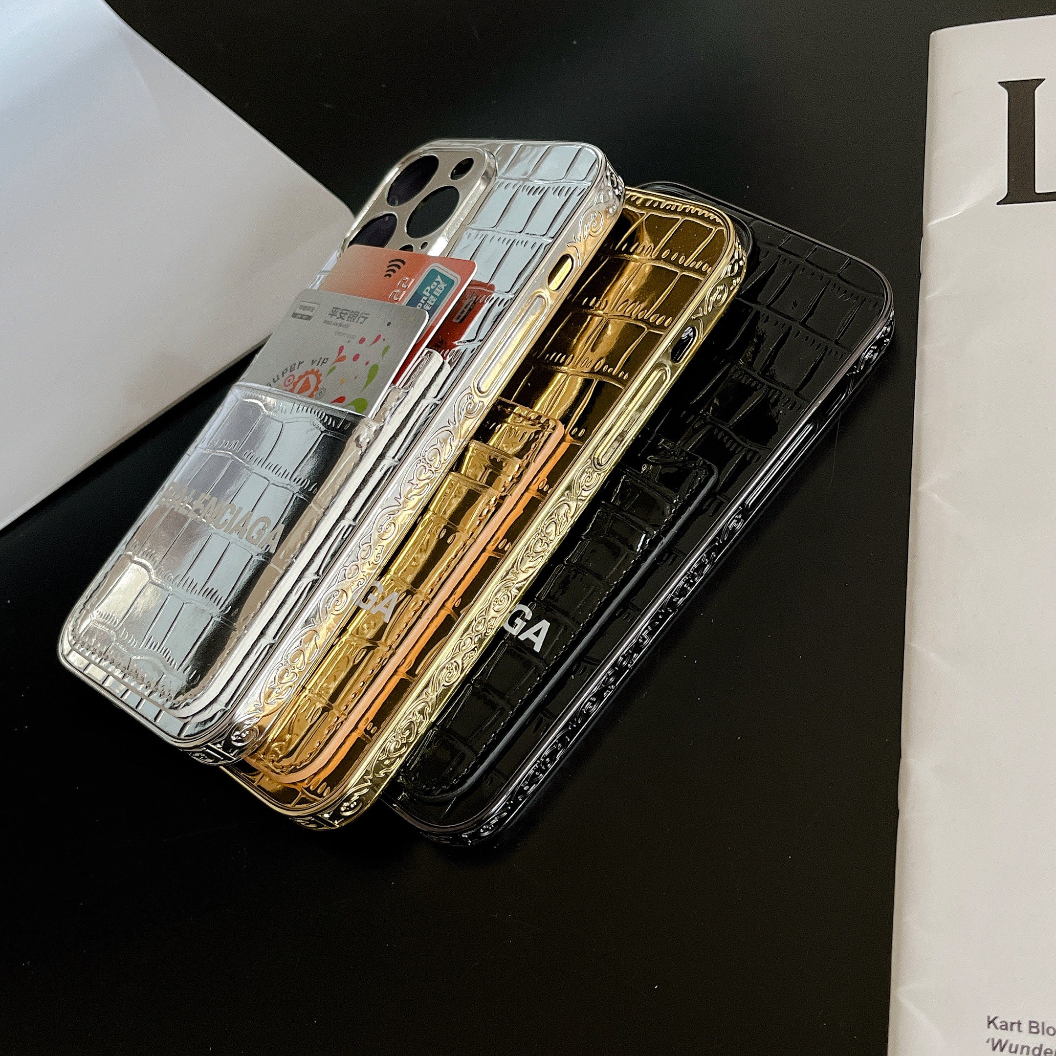 Faux Croc luxurious Leather iPhone Wallet Case-BELKCASE