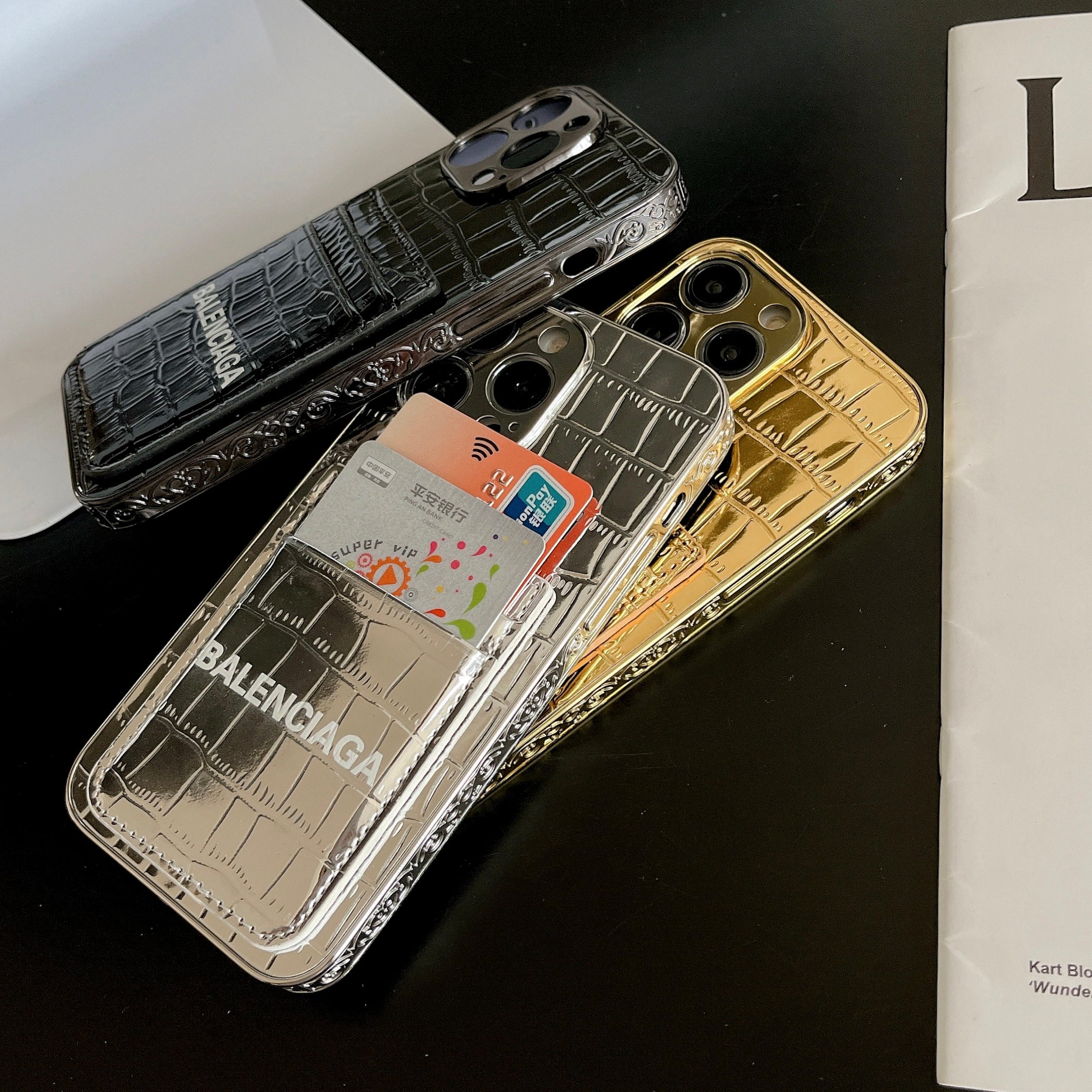 Faux Croc luxurious Leather iPhone Wallet Case-BELKCASE