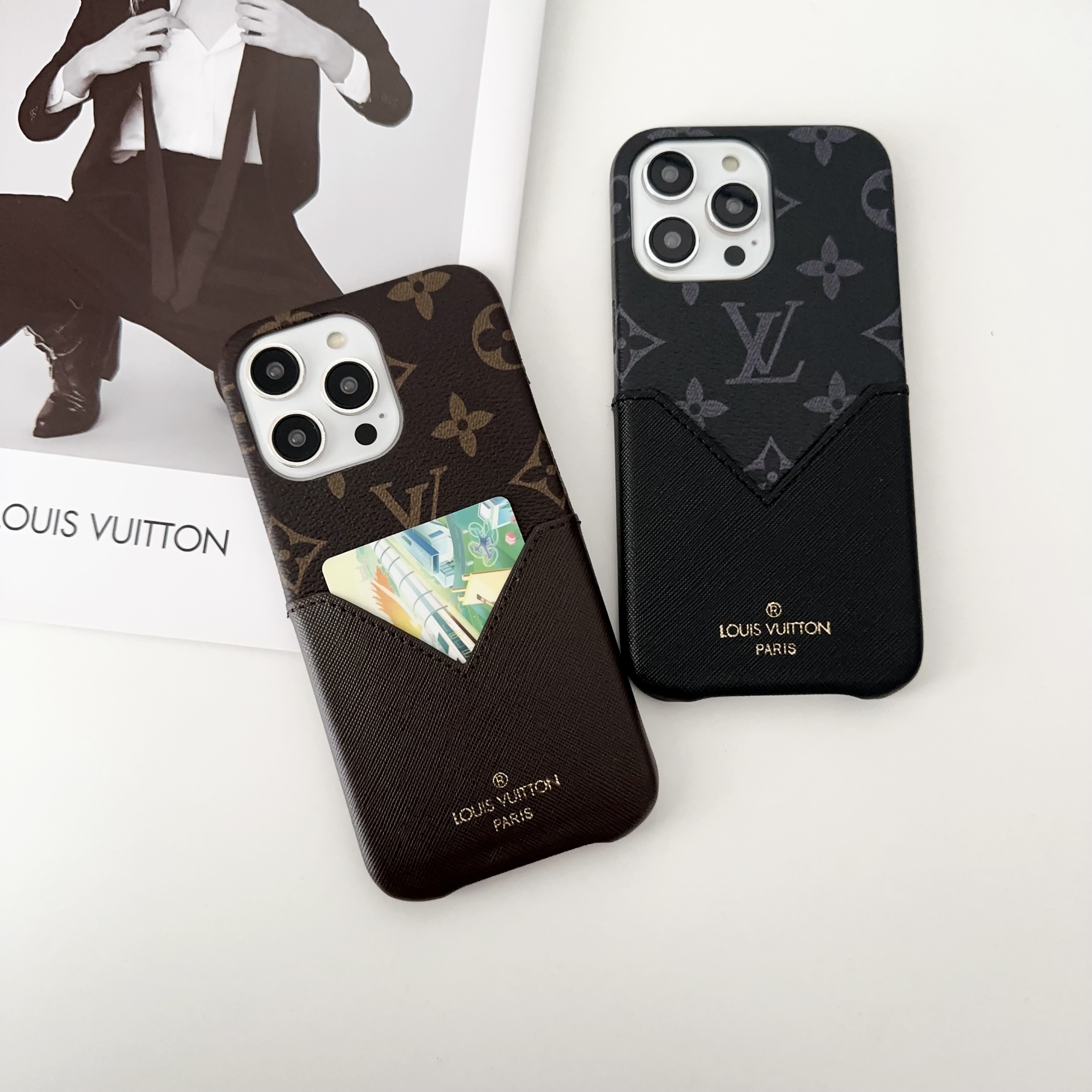 Monogram Leather iPhone Wallet Case