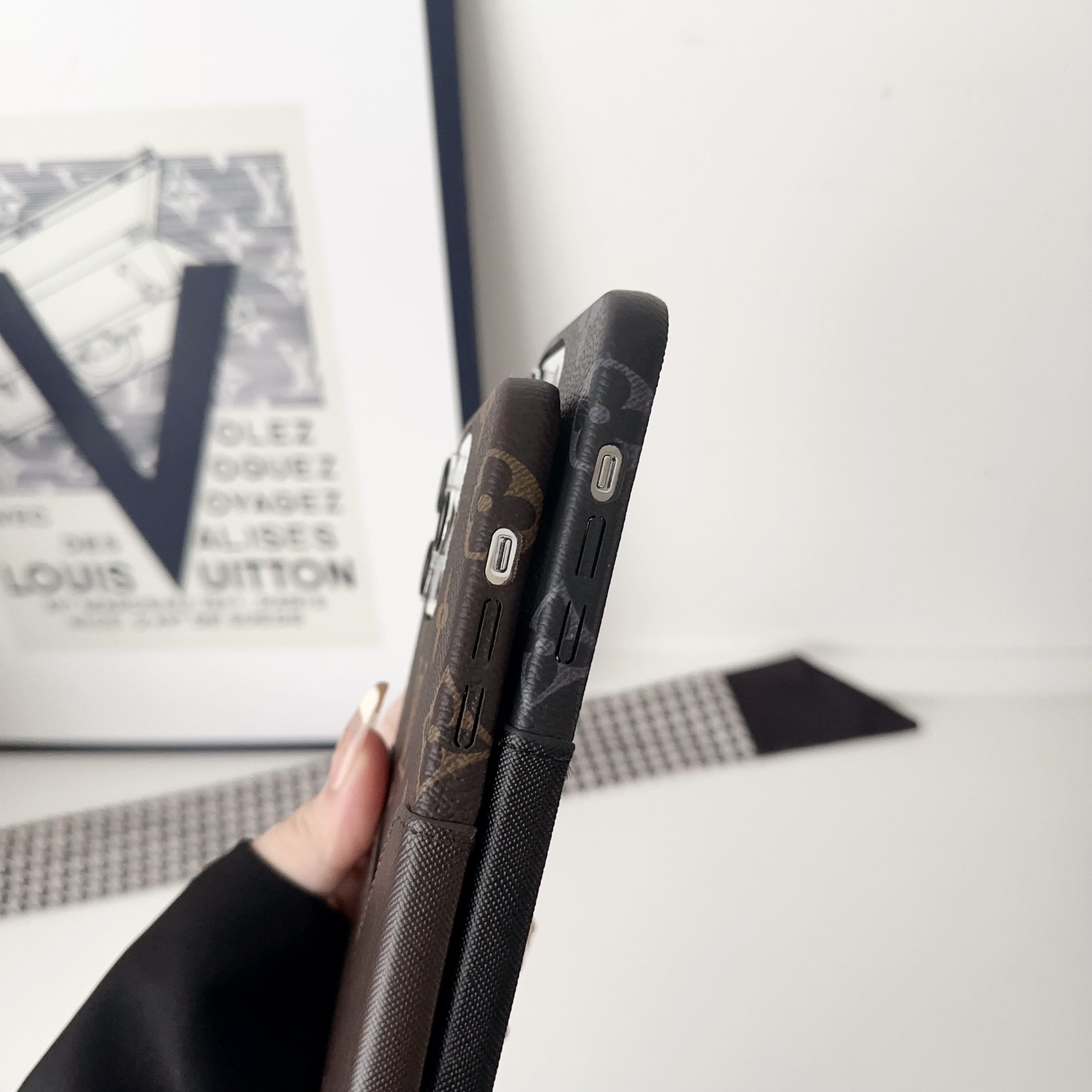 Monogram Leather iPhone Wallet Case