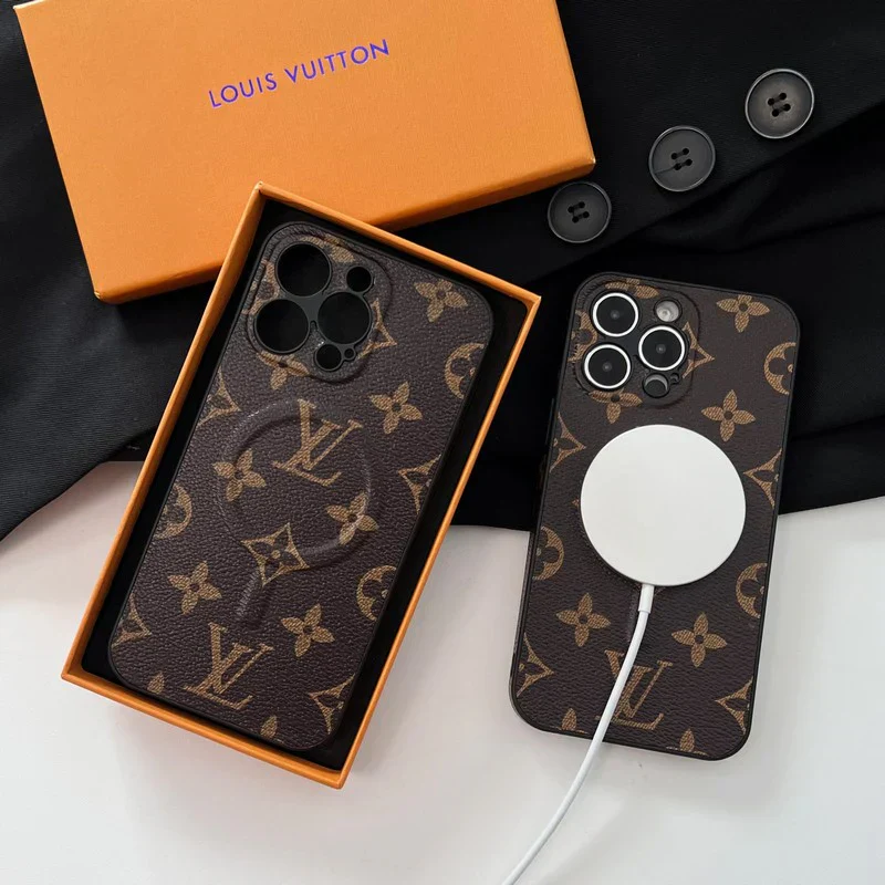 Magsafe Monogram Vintage Leather V iPhone Case