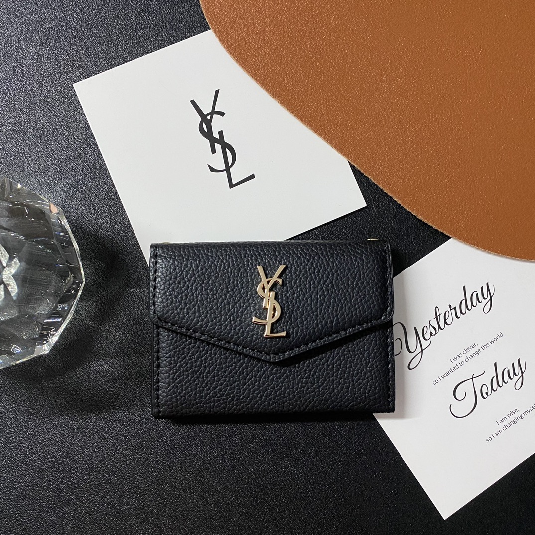 Classic Luxury Leather Wallet Card Holder Snap Closure