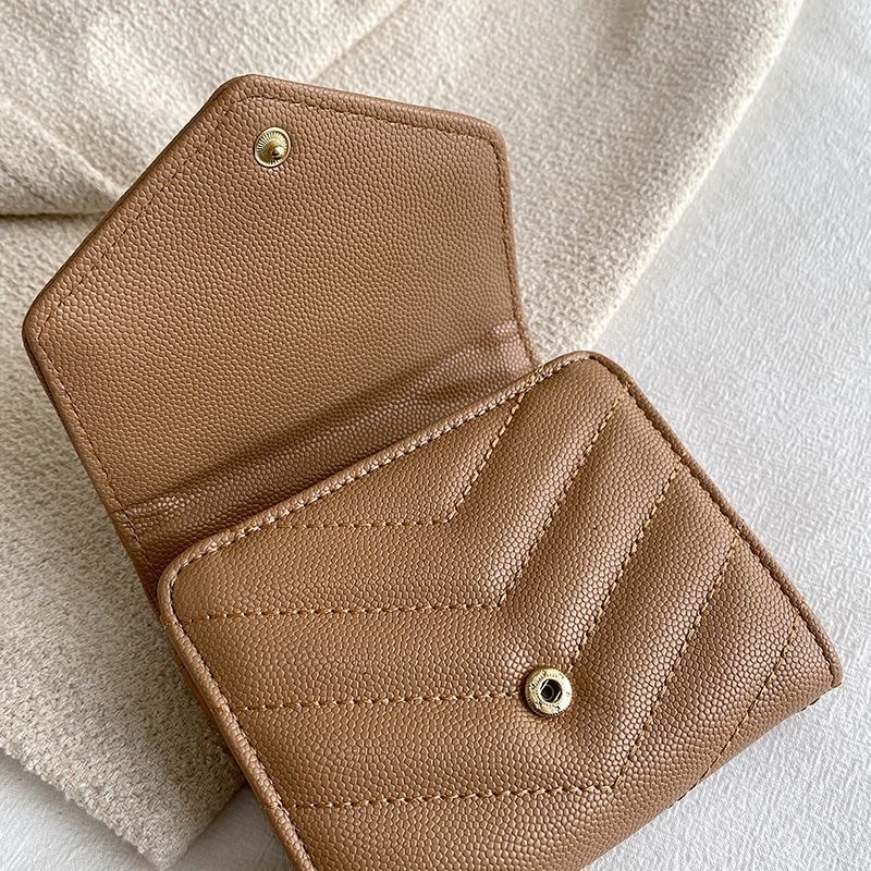 Classic Luxury Leather Wallet Card Holder Snap Closure