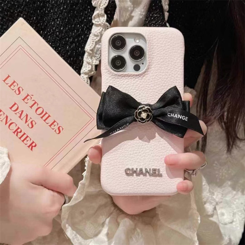 Camellia Bow Leather CC iPhone Case