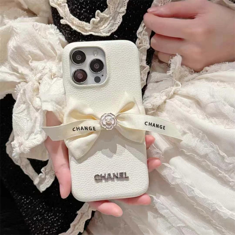 Camellia Bow Leather CC iPhone Case