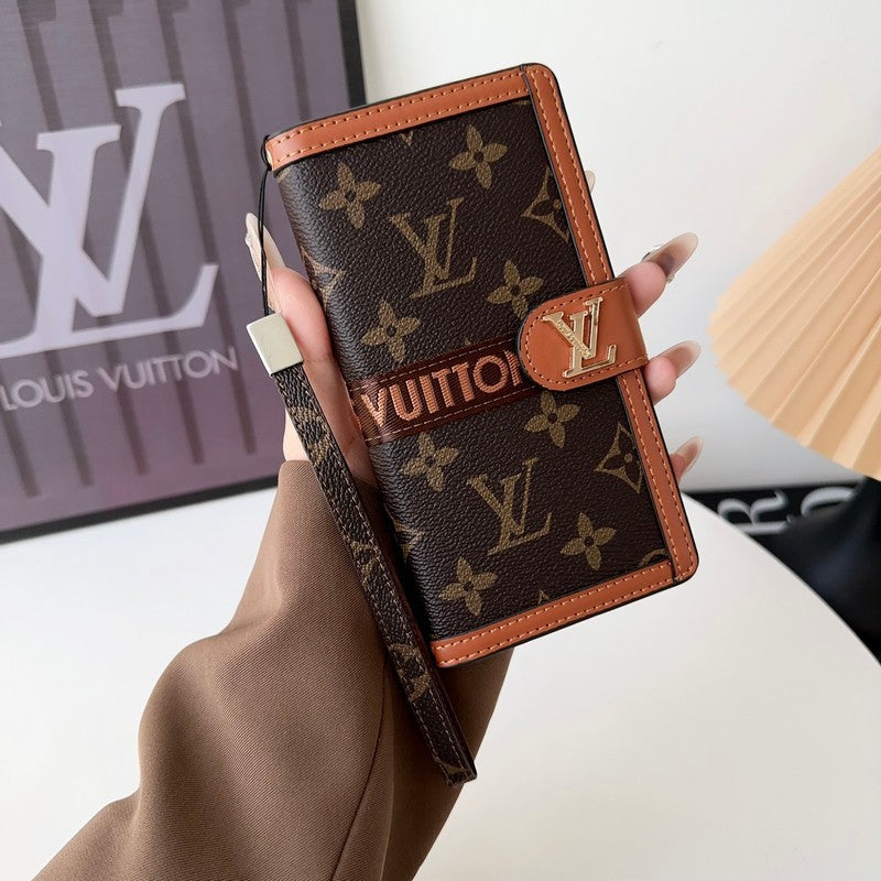 Monogram Leather iPhone Wallet Case With Bracelet