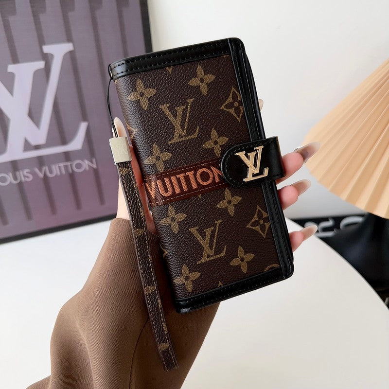Monogram Leather iPhone Wallet Case With Bracelet