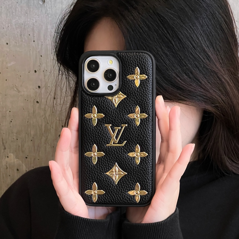Monogram Vintage Leather iPhone Case-Flash