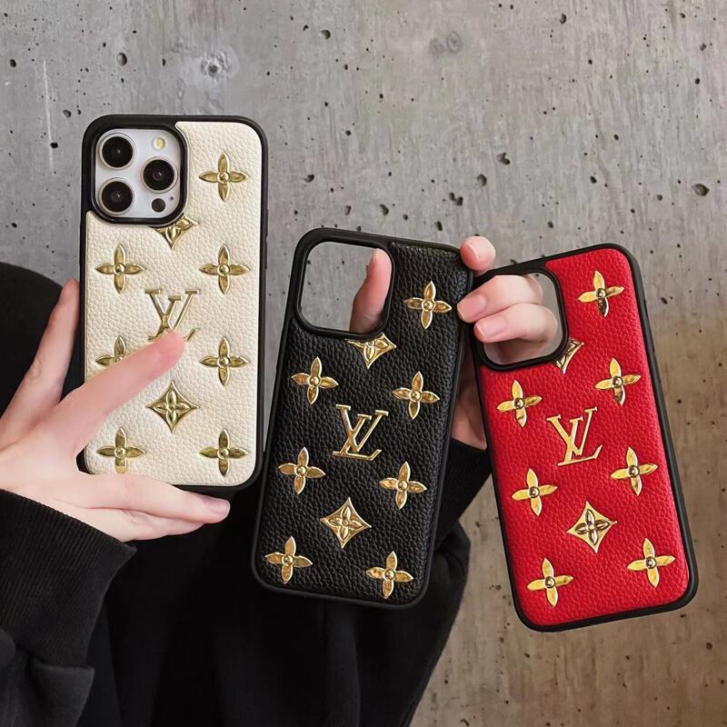 Monogram Vintage Leather iPhone Case-Flash