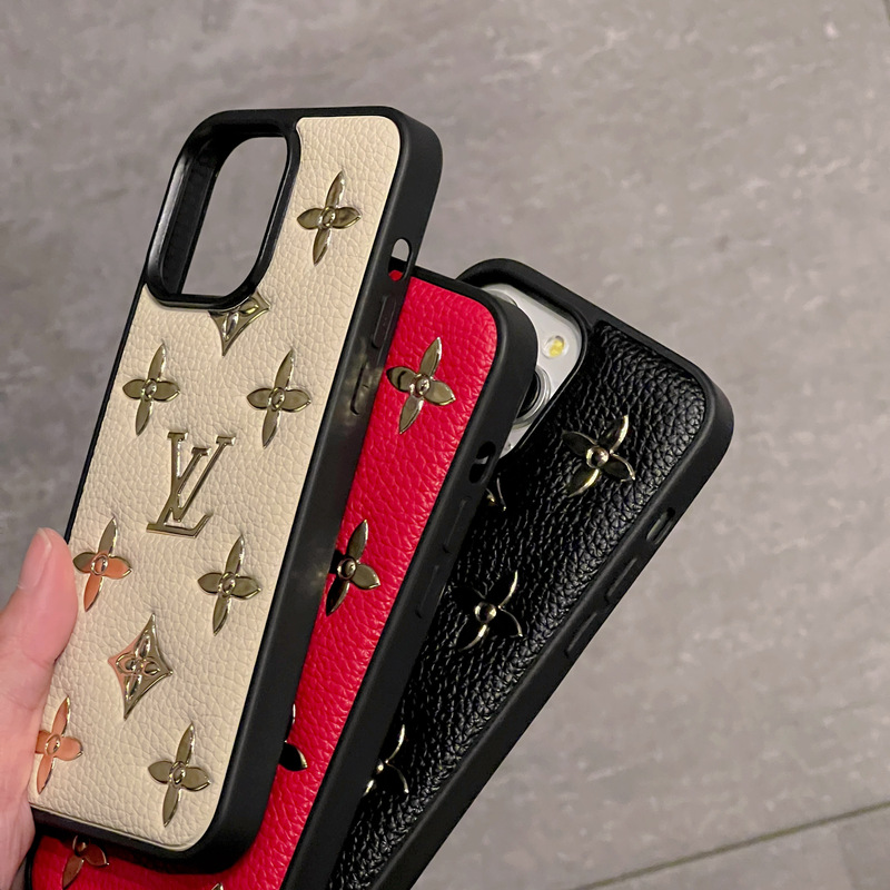 Monogram Vintage Leather iPhone Case-Flash