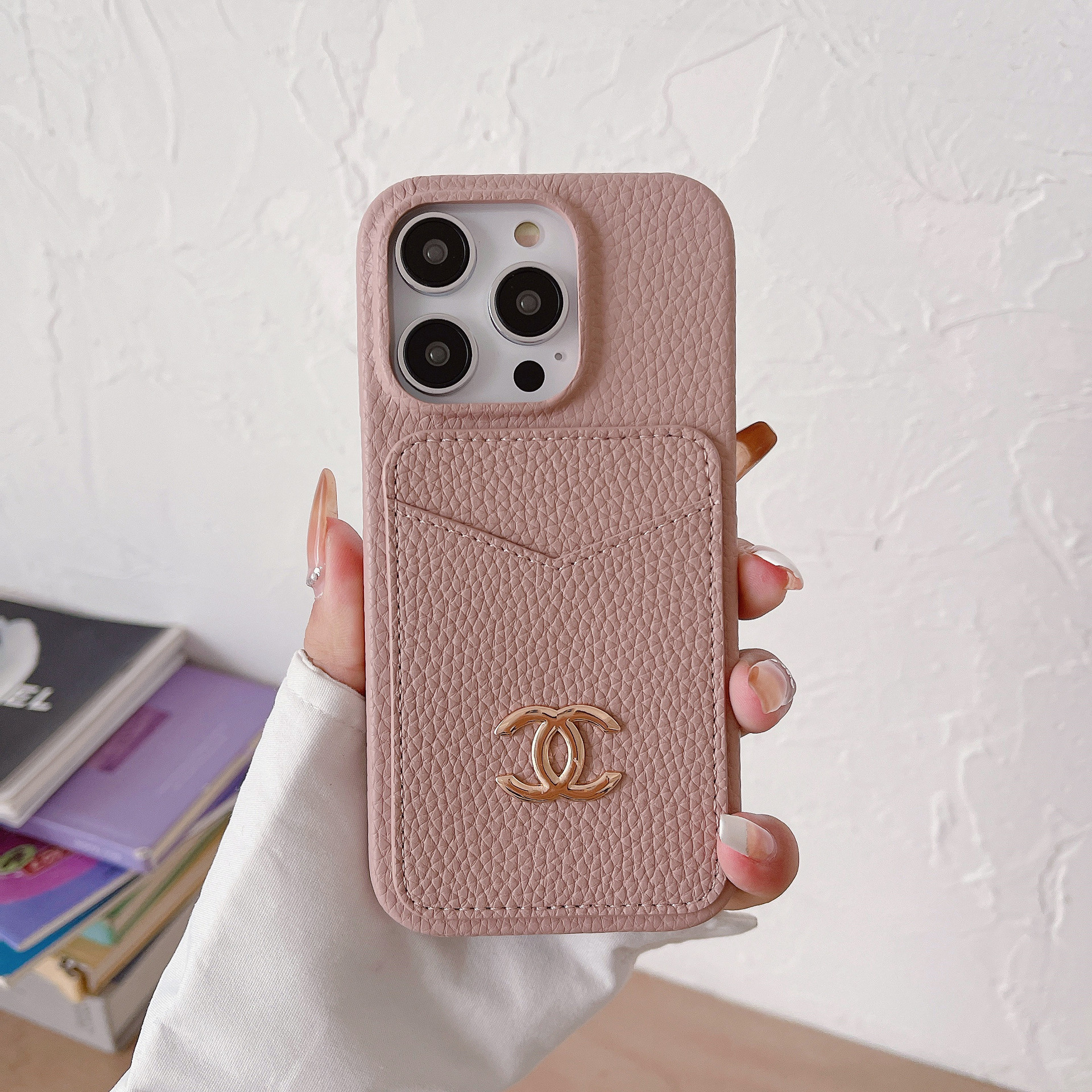 Luxury Leather CC iPhone Wallet Case