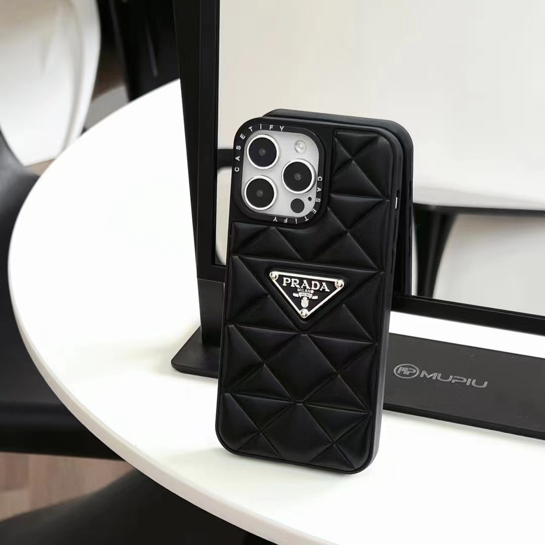 Diamond Goose Down Metal Triangle Label iphone Case