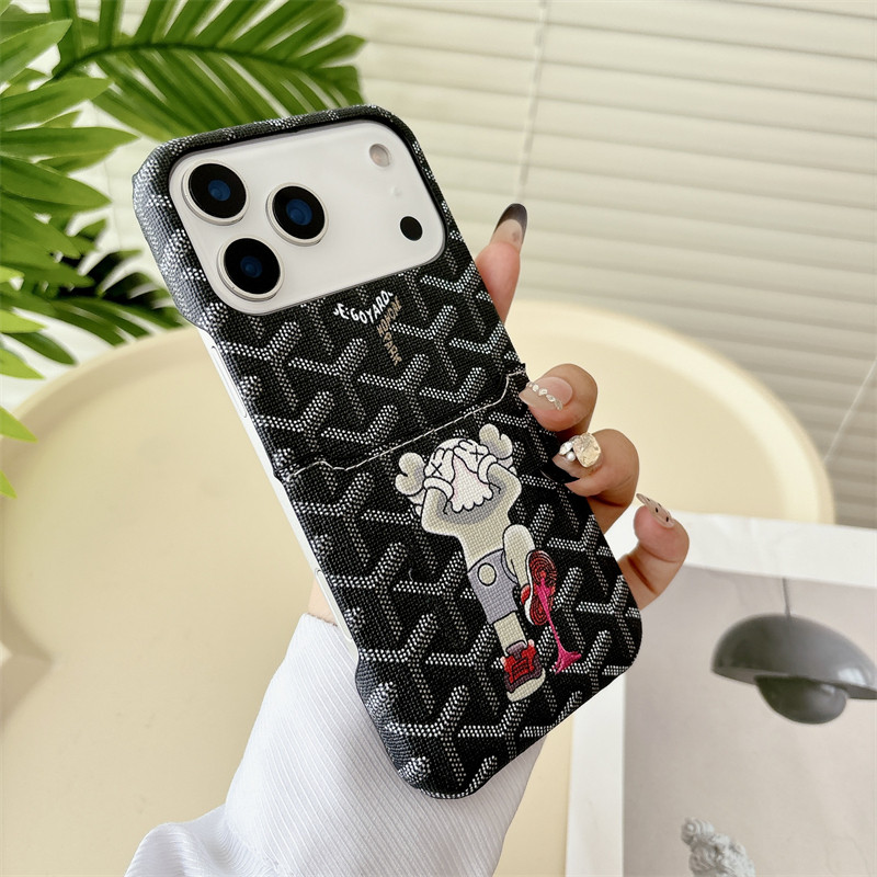 Goyard Leather iPhone Wallet Case