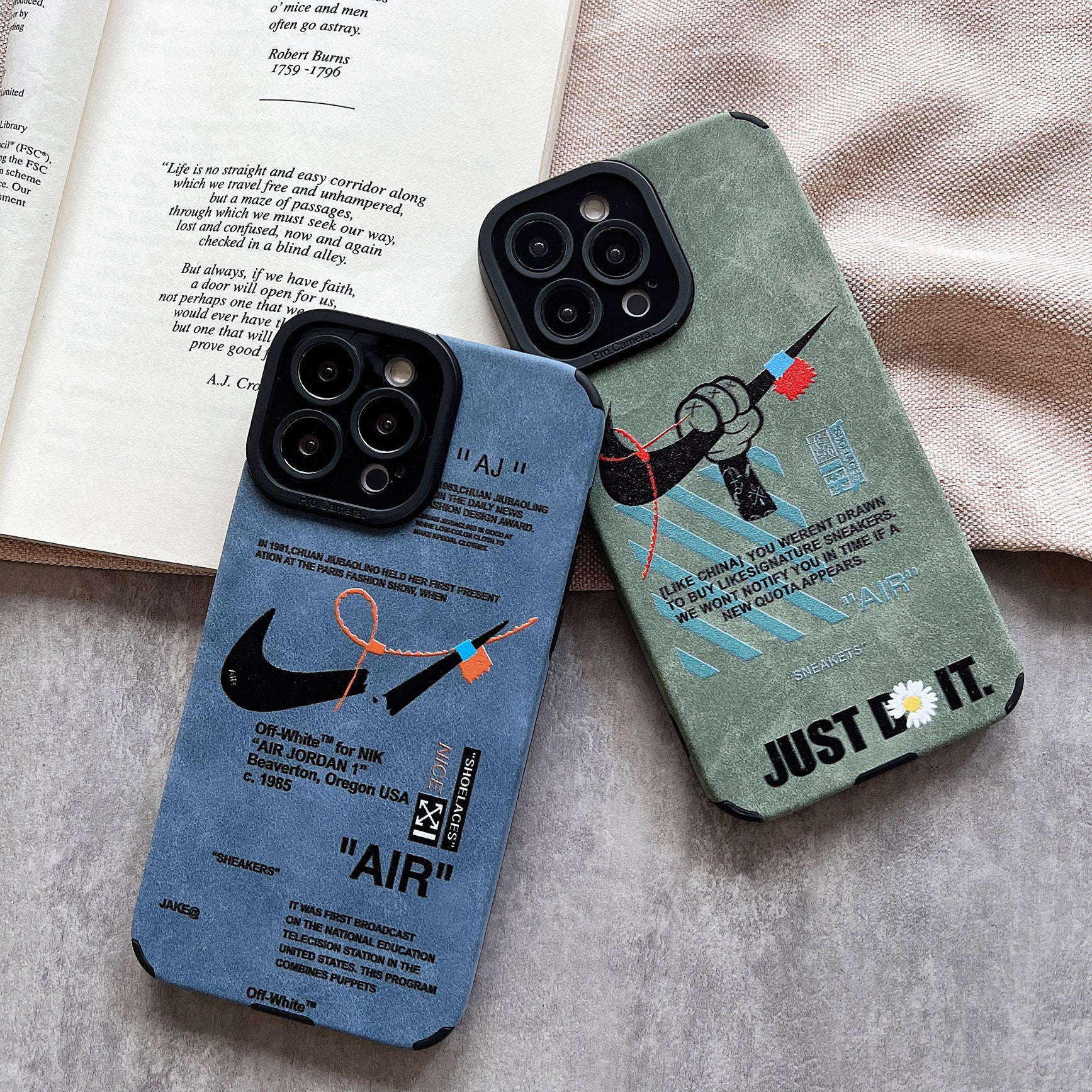 Suede Leather Trend Label iPhone Case