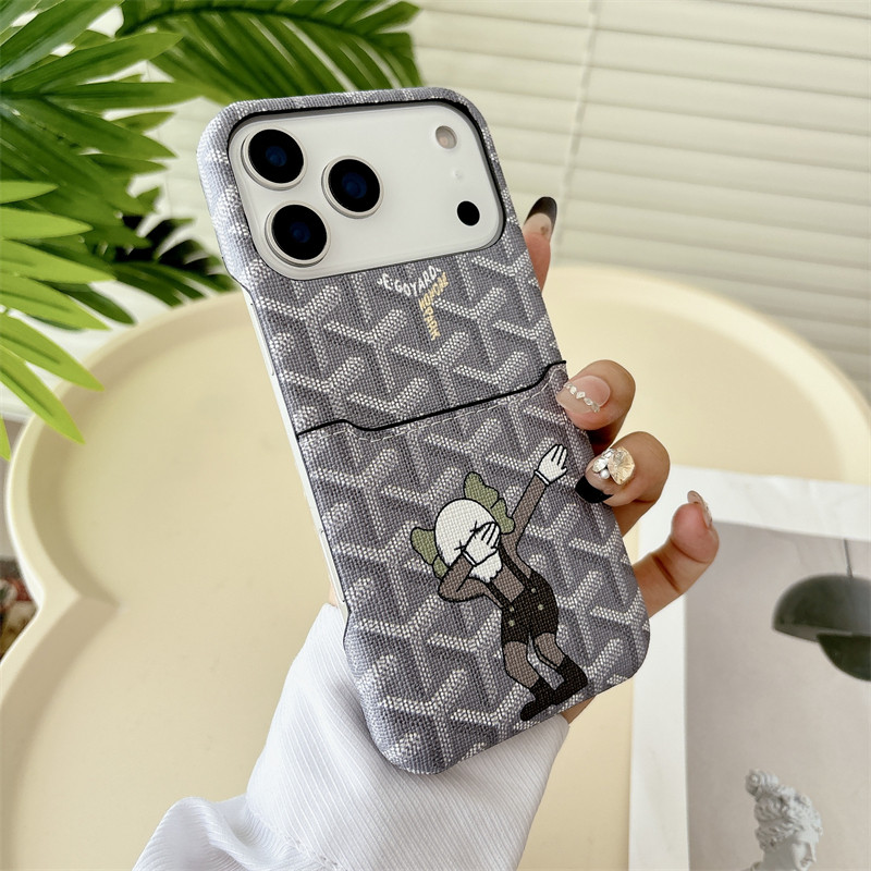 Goyard Leather iPhone Wallet Case