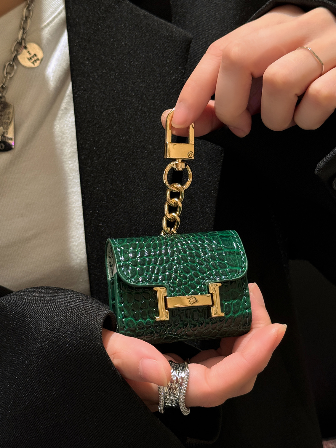 Crocodile pattern Luxury Leather Airpods Case