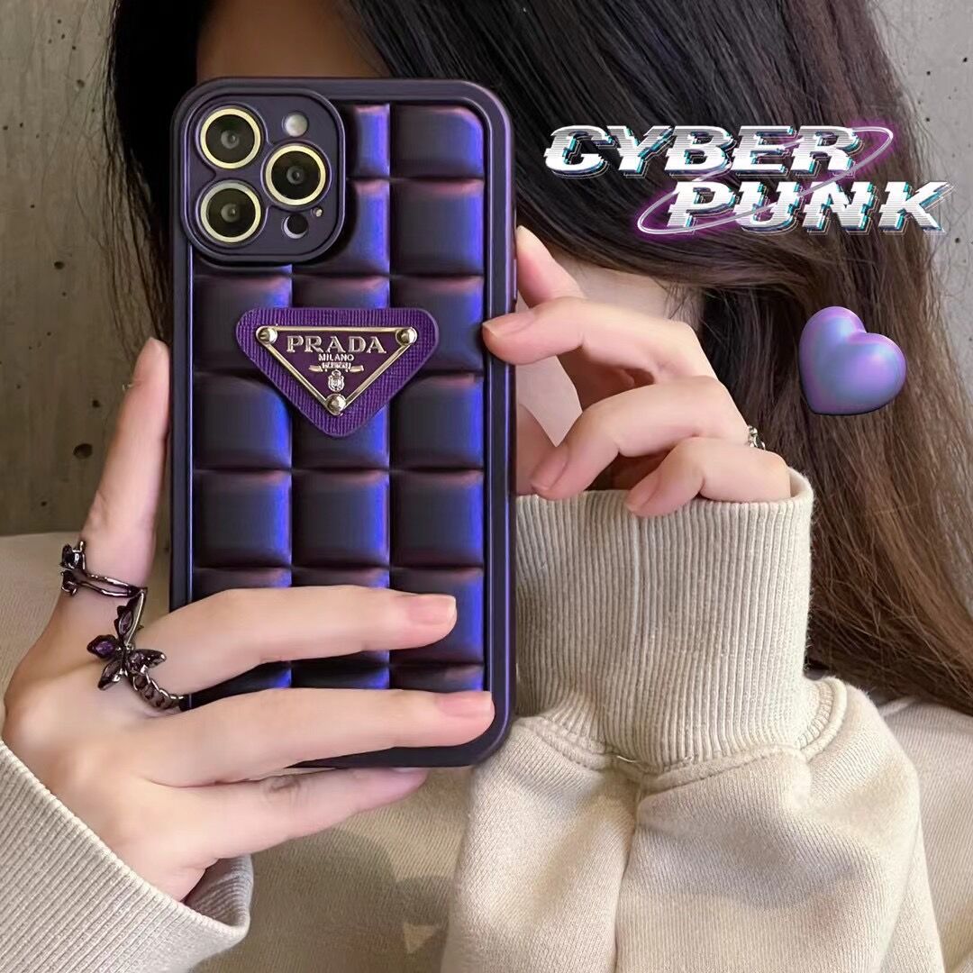 Checkered Metal Triangle Label PR iPhone Case