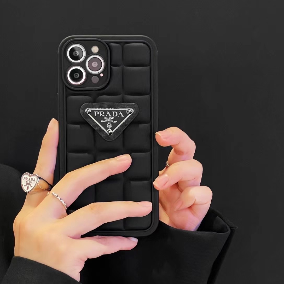Checkered Metal Triangle Label PR iPhone Case