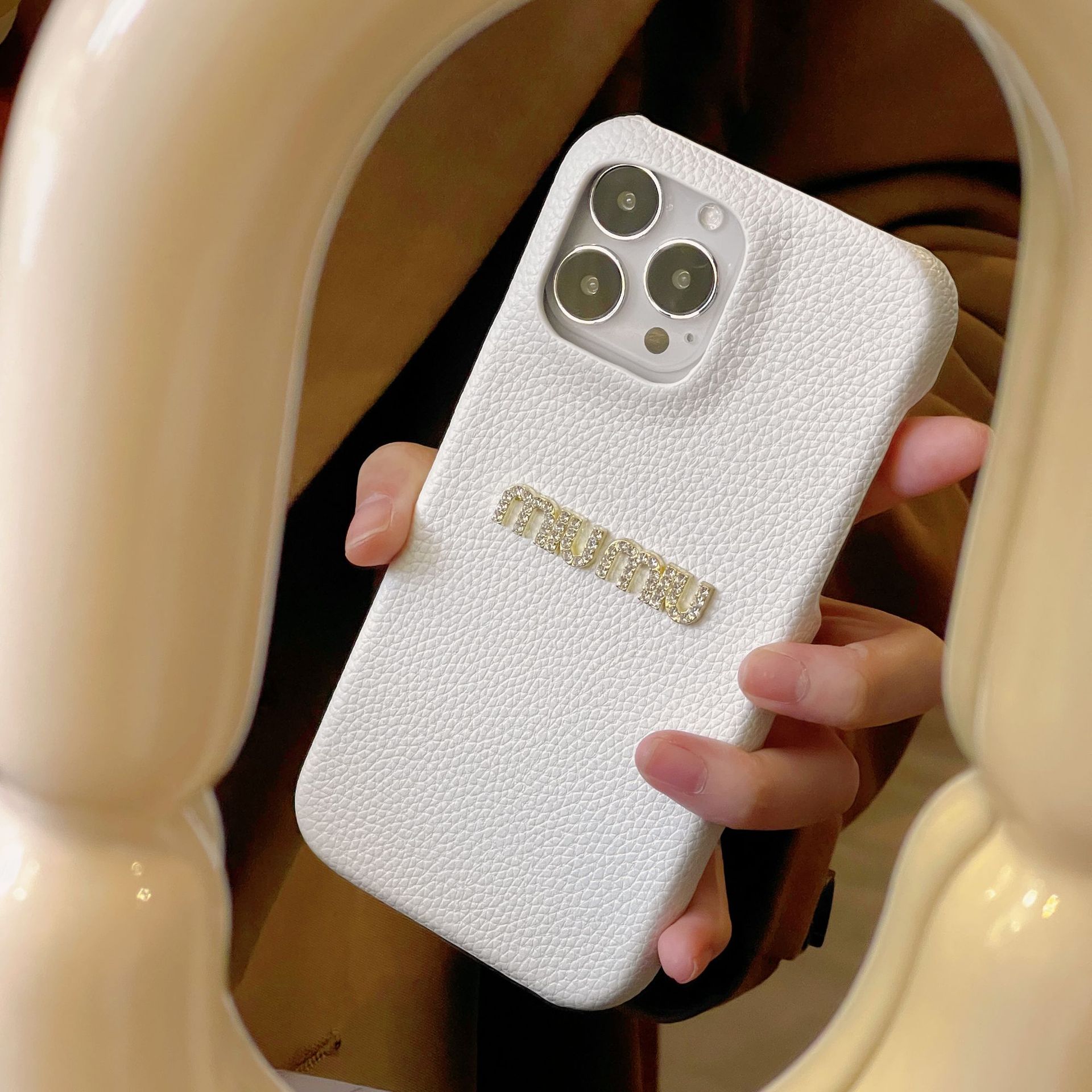 Leather H iPhone Case-Litchi Pattern