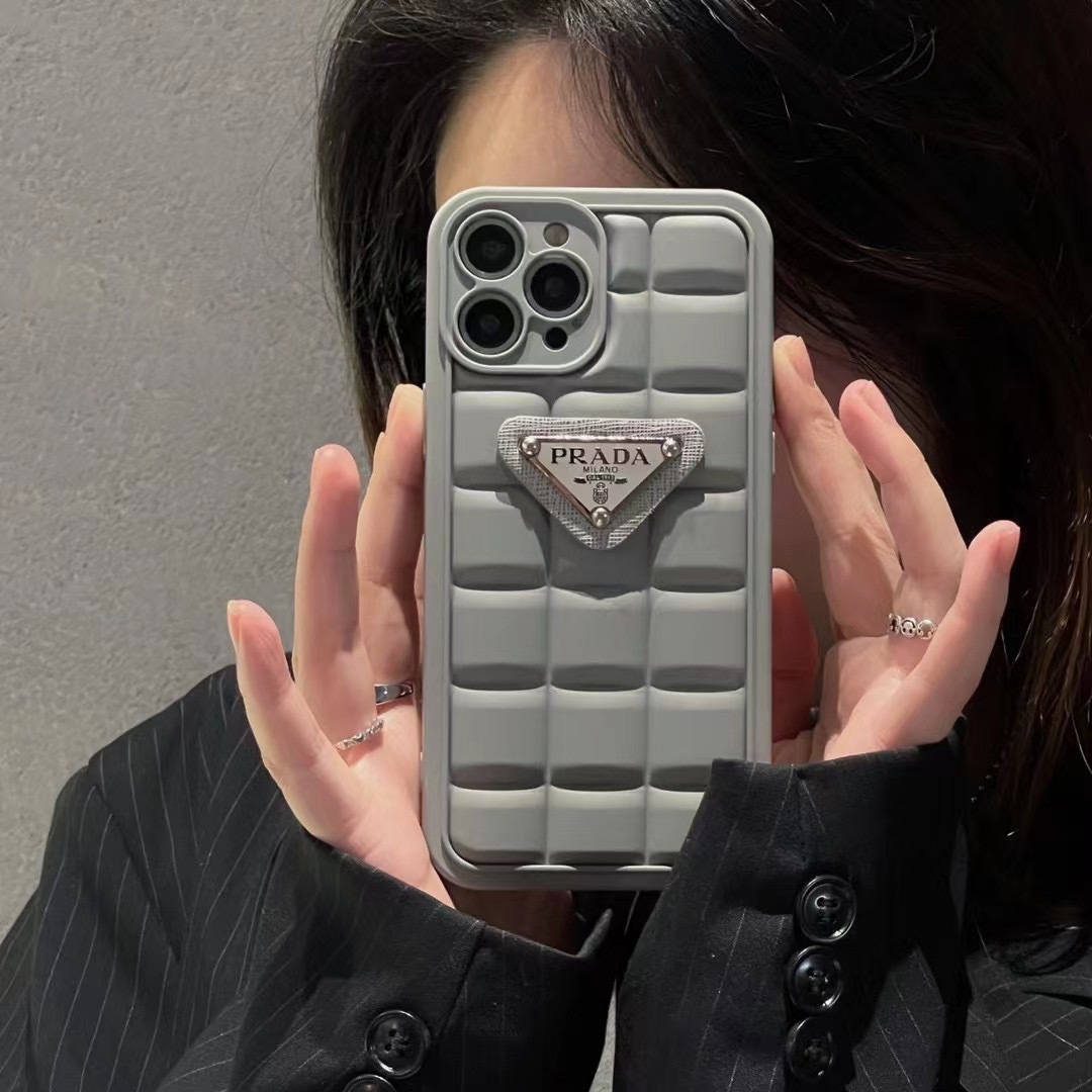 Checkered Metal Triangle Label PR iPhone Case