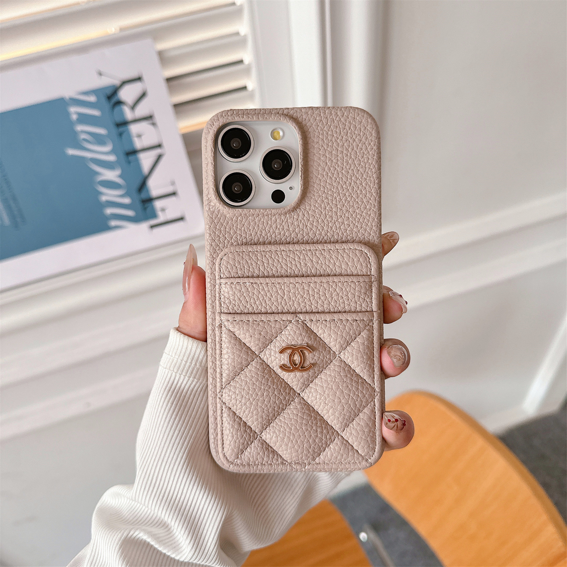 Luxury Leather CC iPhone Wallet Case