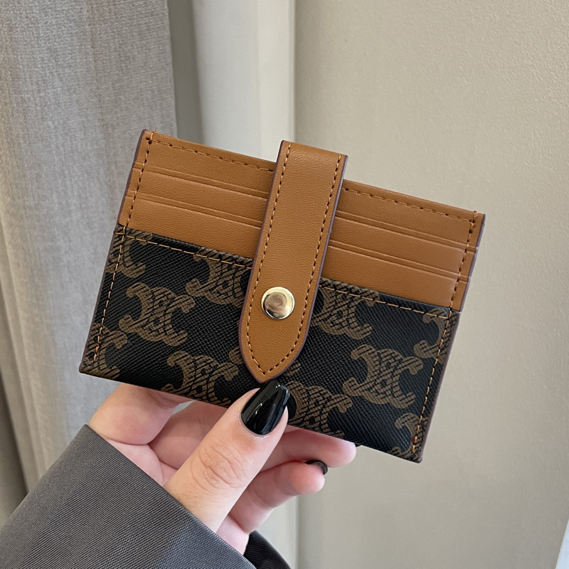 Luxury Leather Wallet Card Holder With Snap Closure