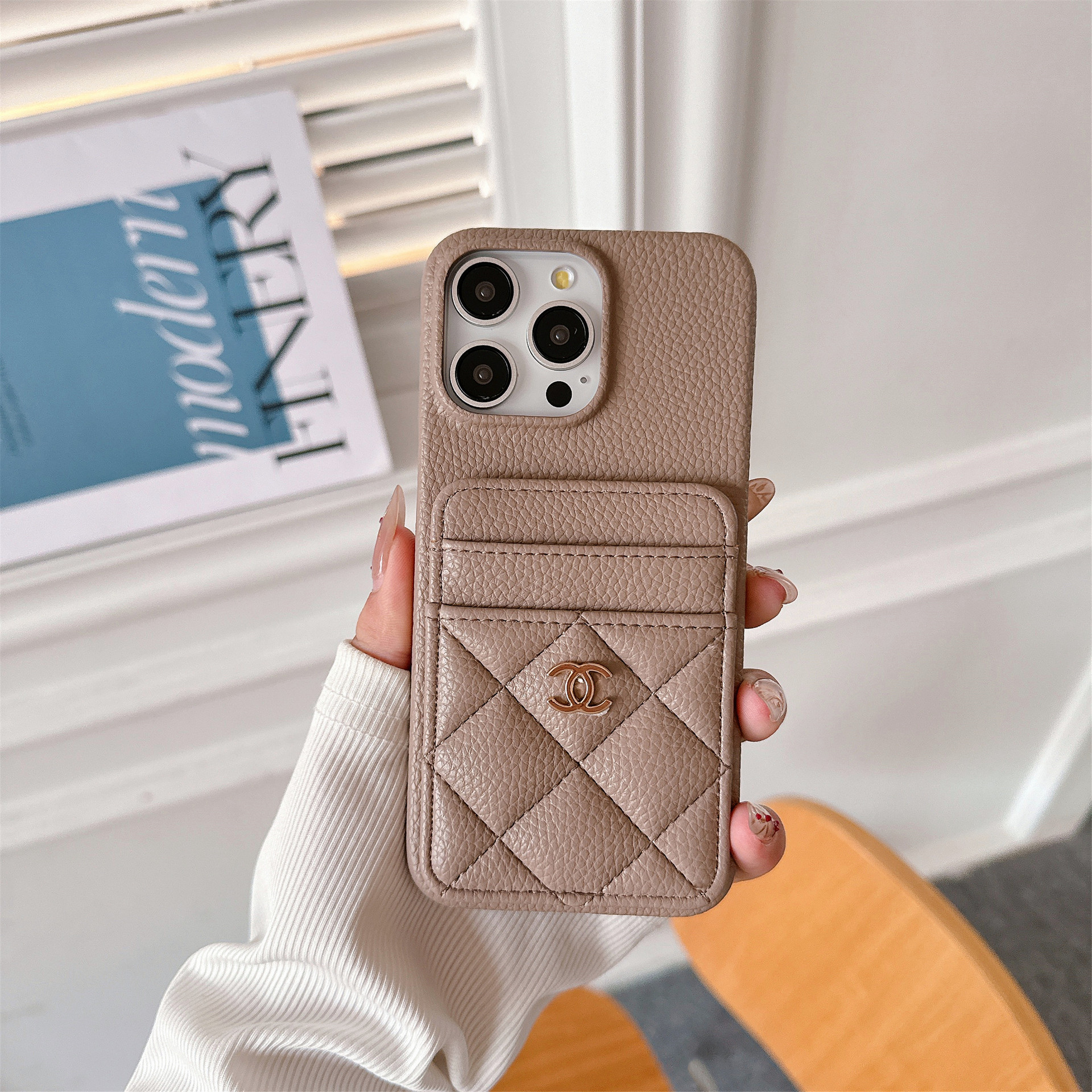 Luxury Leather CC iPhone Wallet Case