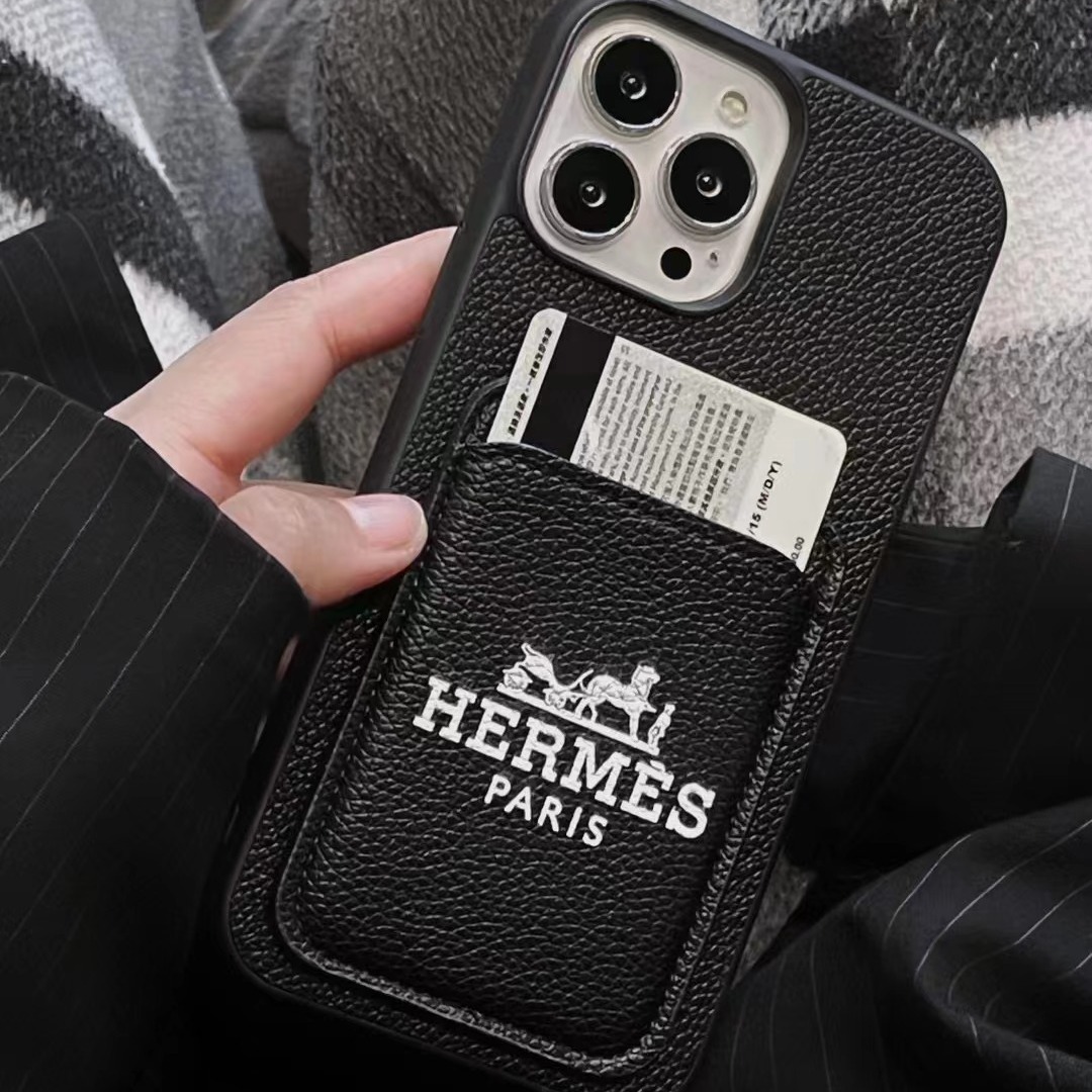 Leather iPhone Wallet Case-Litchi Pattern