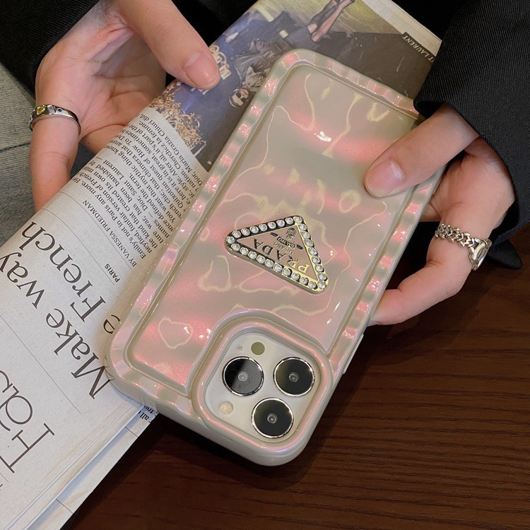 Wave Diamond Metal Triangle Label iPhone Case
