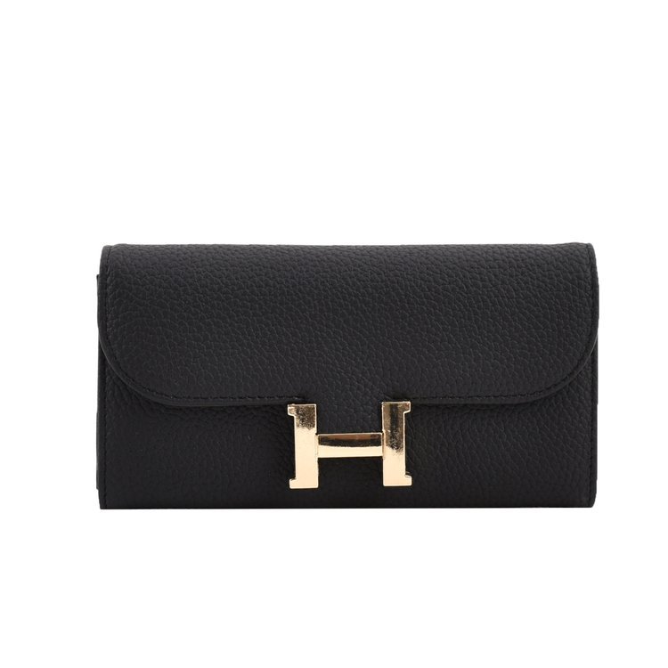 Hermès luxurious Leather Flap Long Wallet-BELKCASE