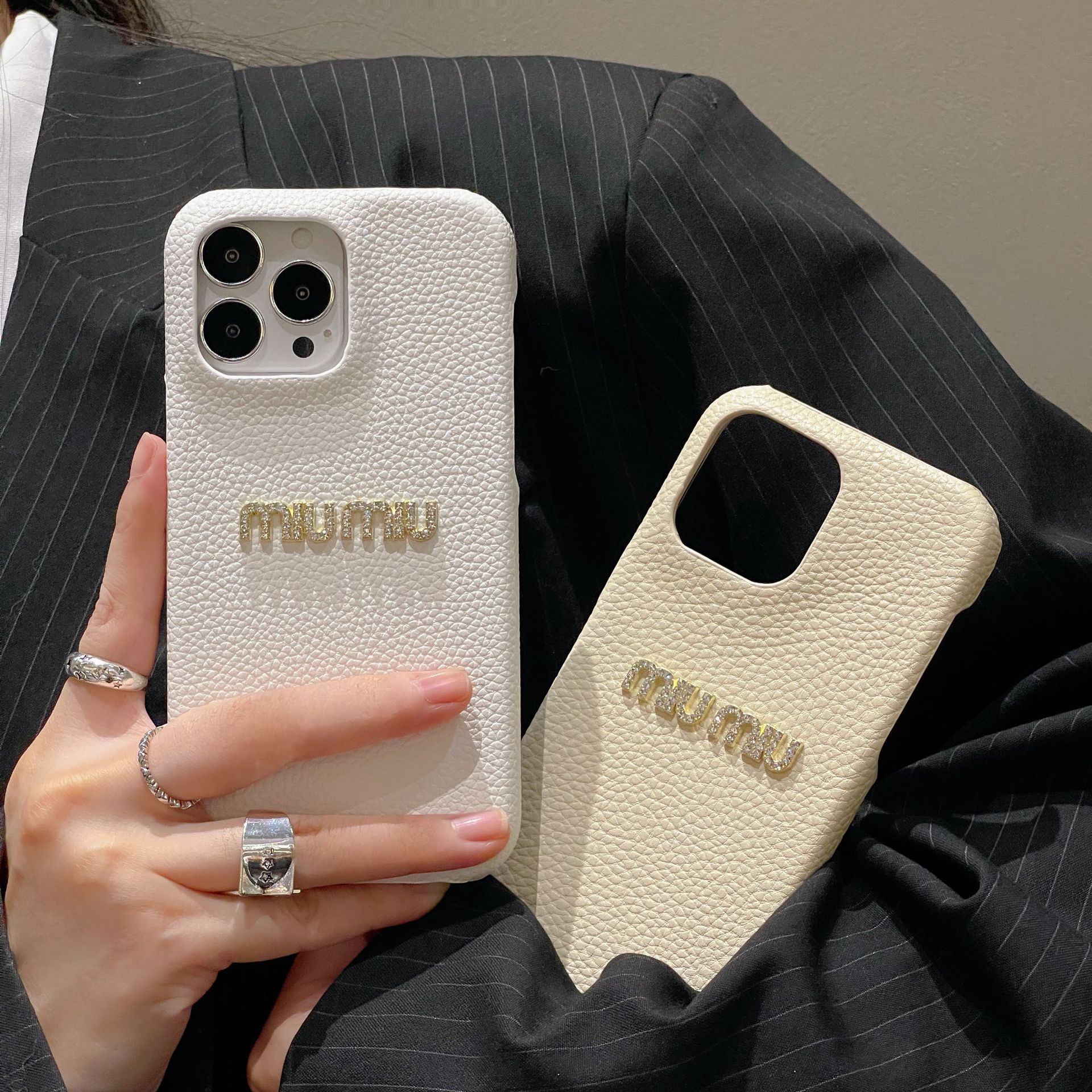 Litchi Leather MU iPhone  Case