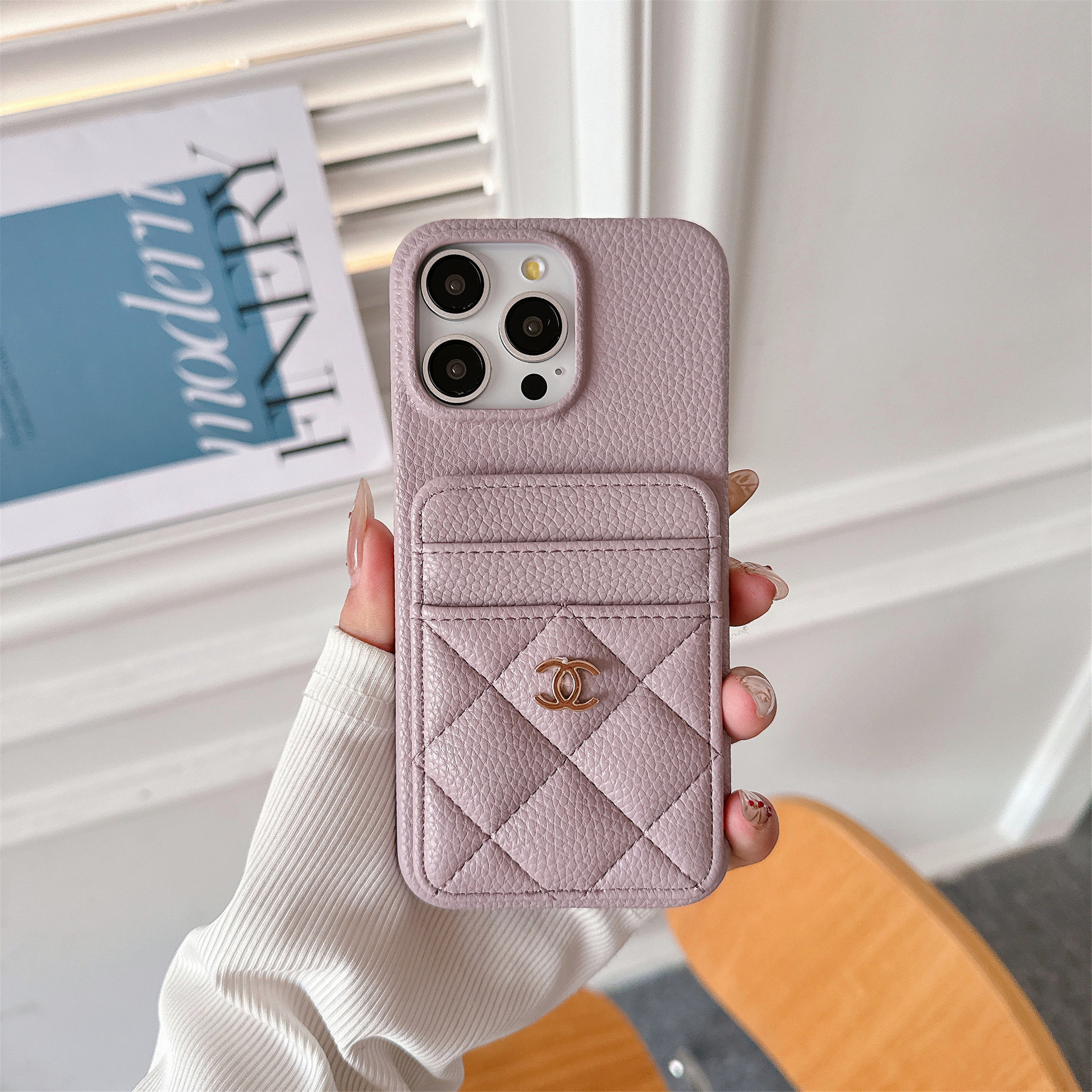 Luxury Leather CC iPhone Wallet Case