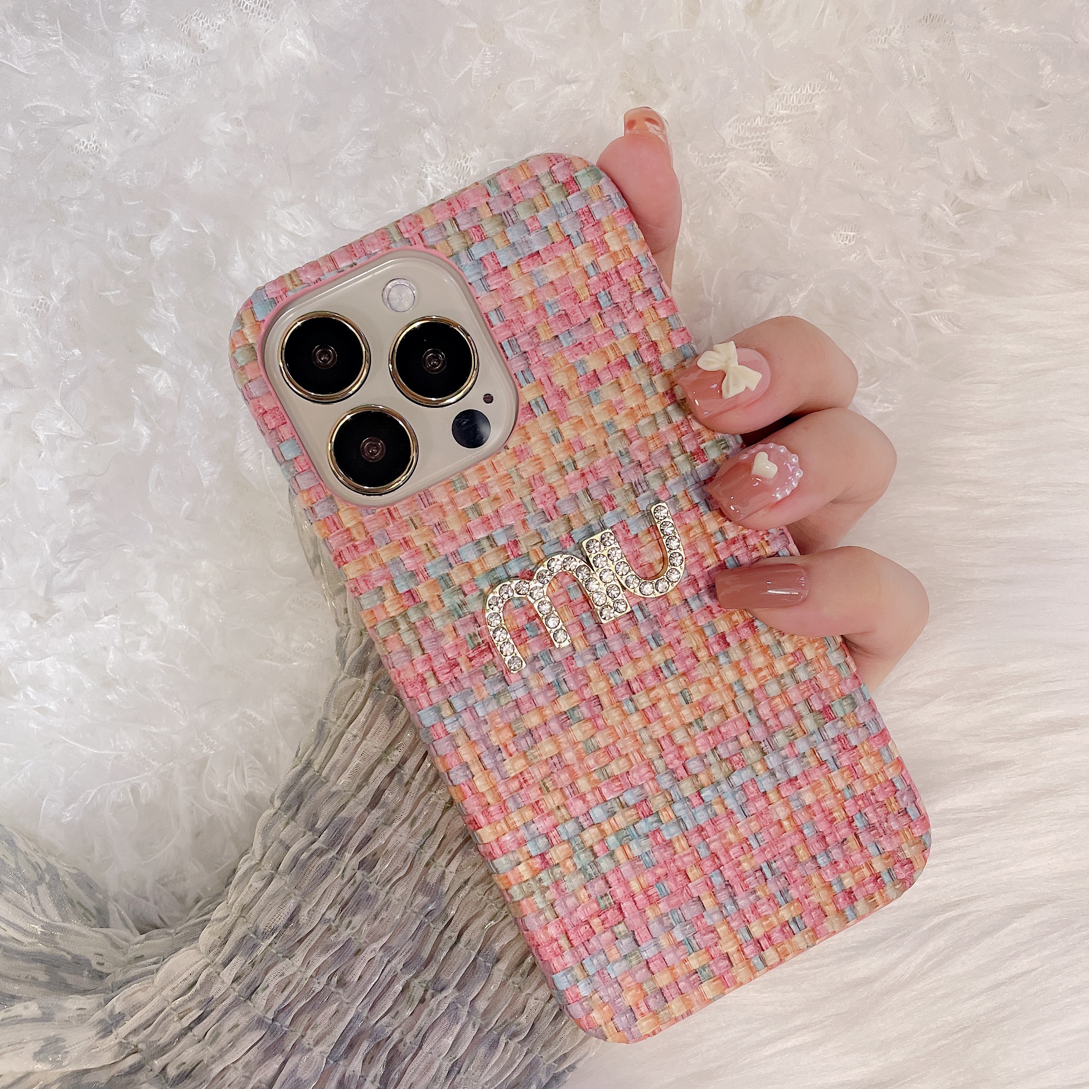 Weaving Leather MU iPhone Case