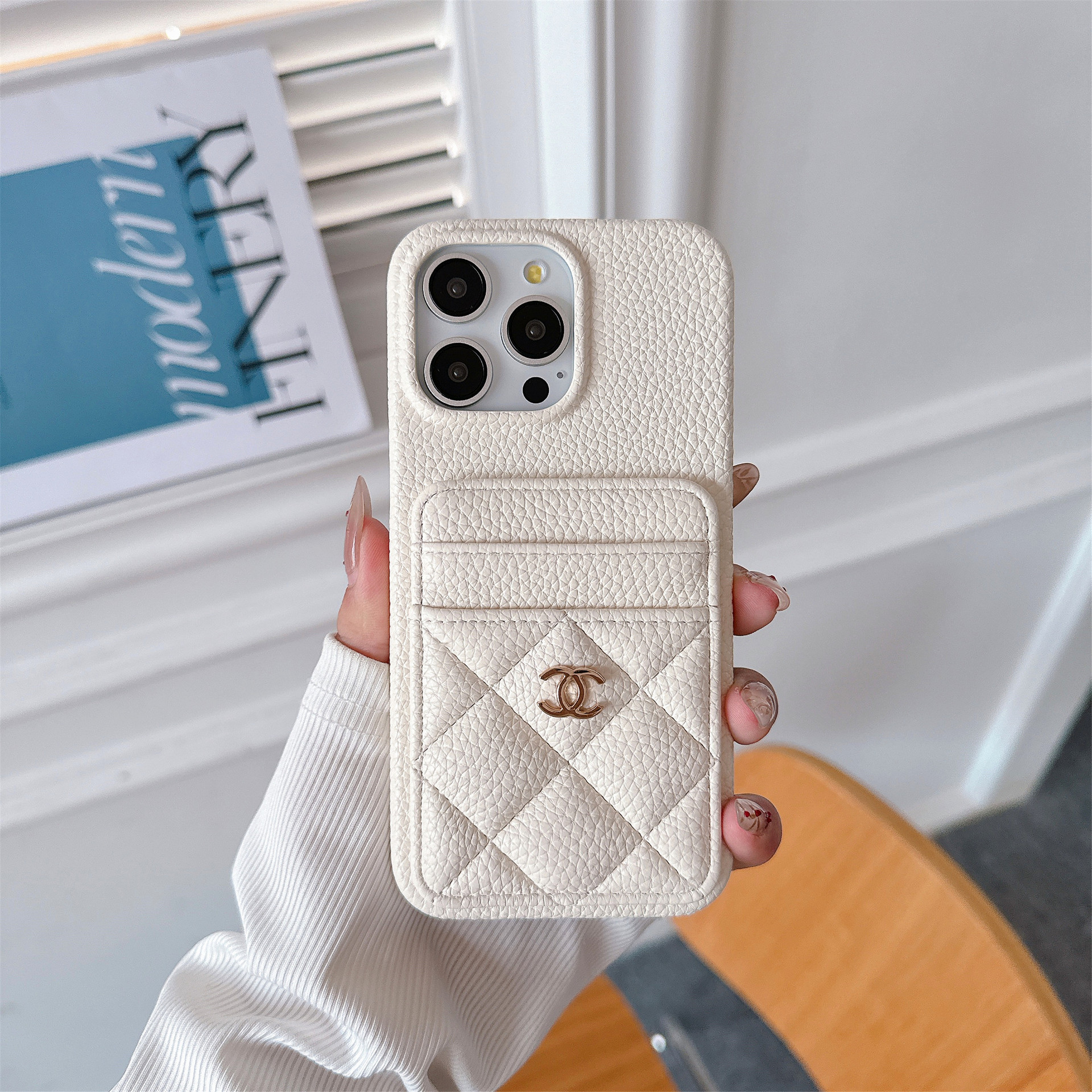 Luxury Leather CC iPhone Wallet Case