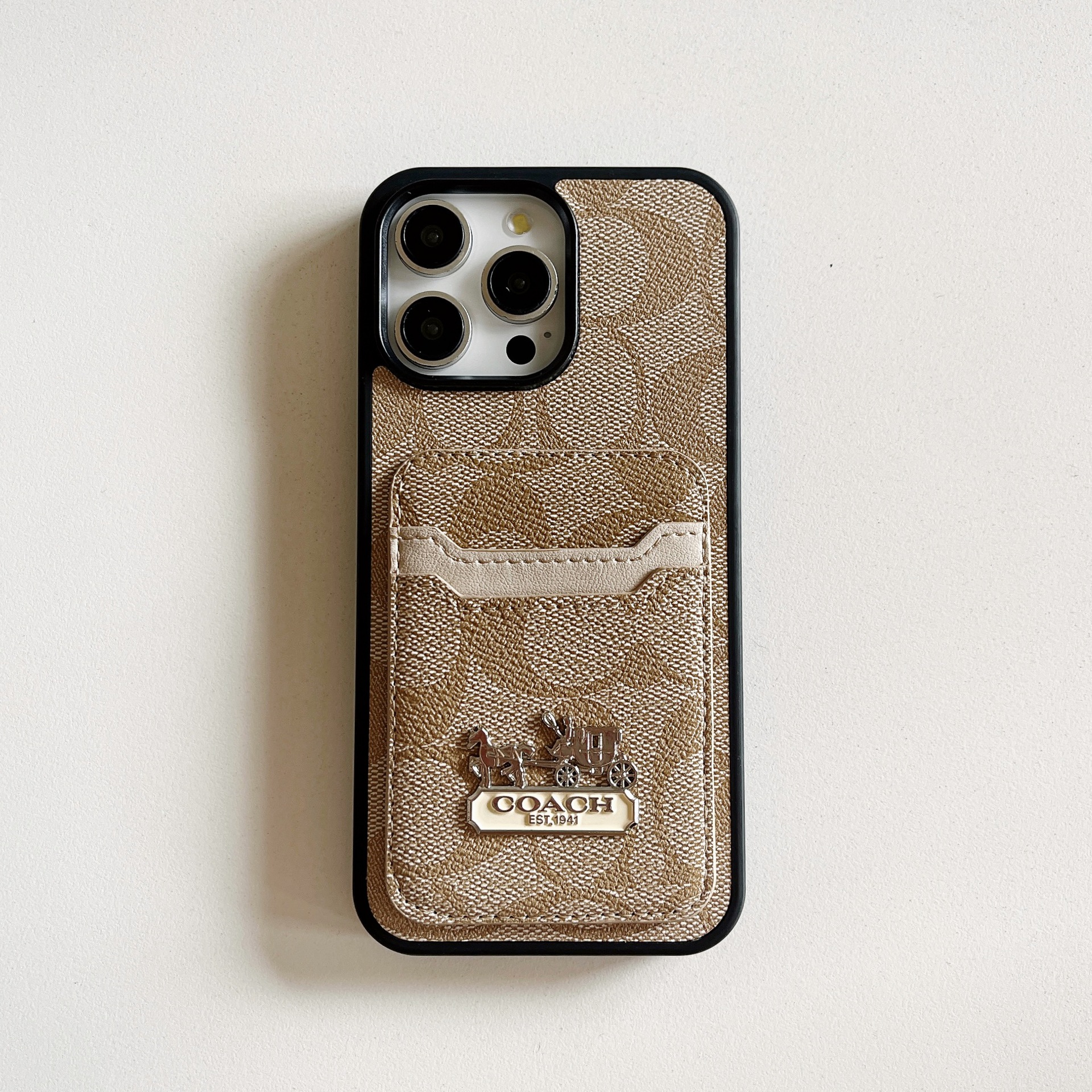 Luxury Leather CH iPhone Wallet Case