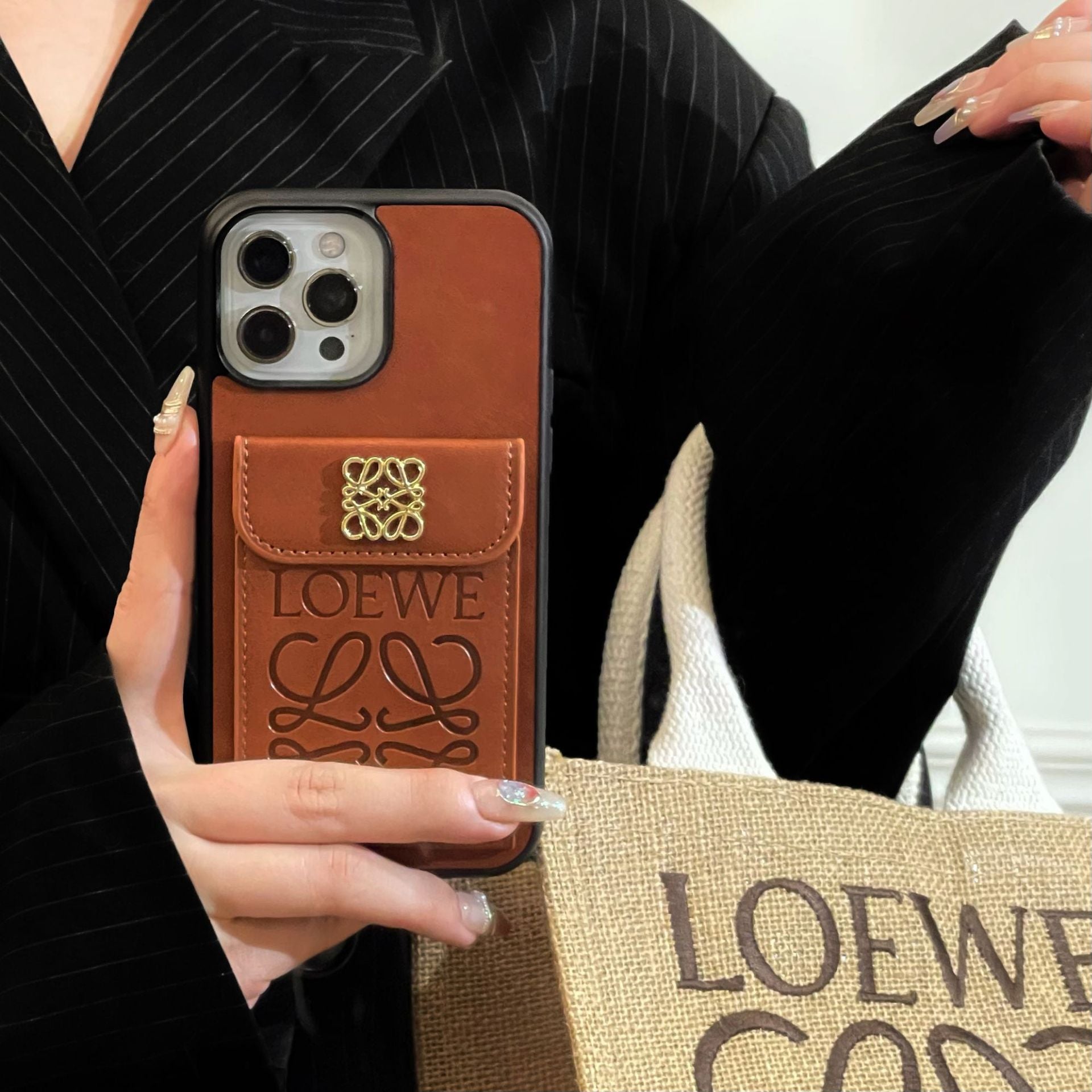 Retro Leather iPhone Wallet Case With Crossbody Strap-BELKCASE